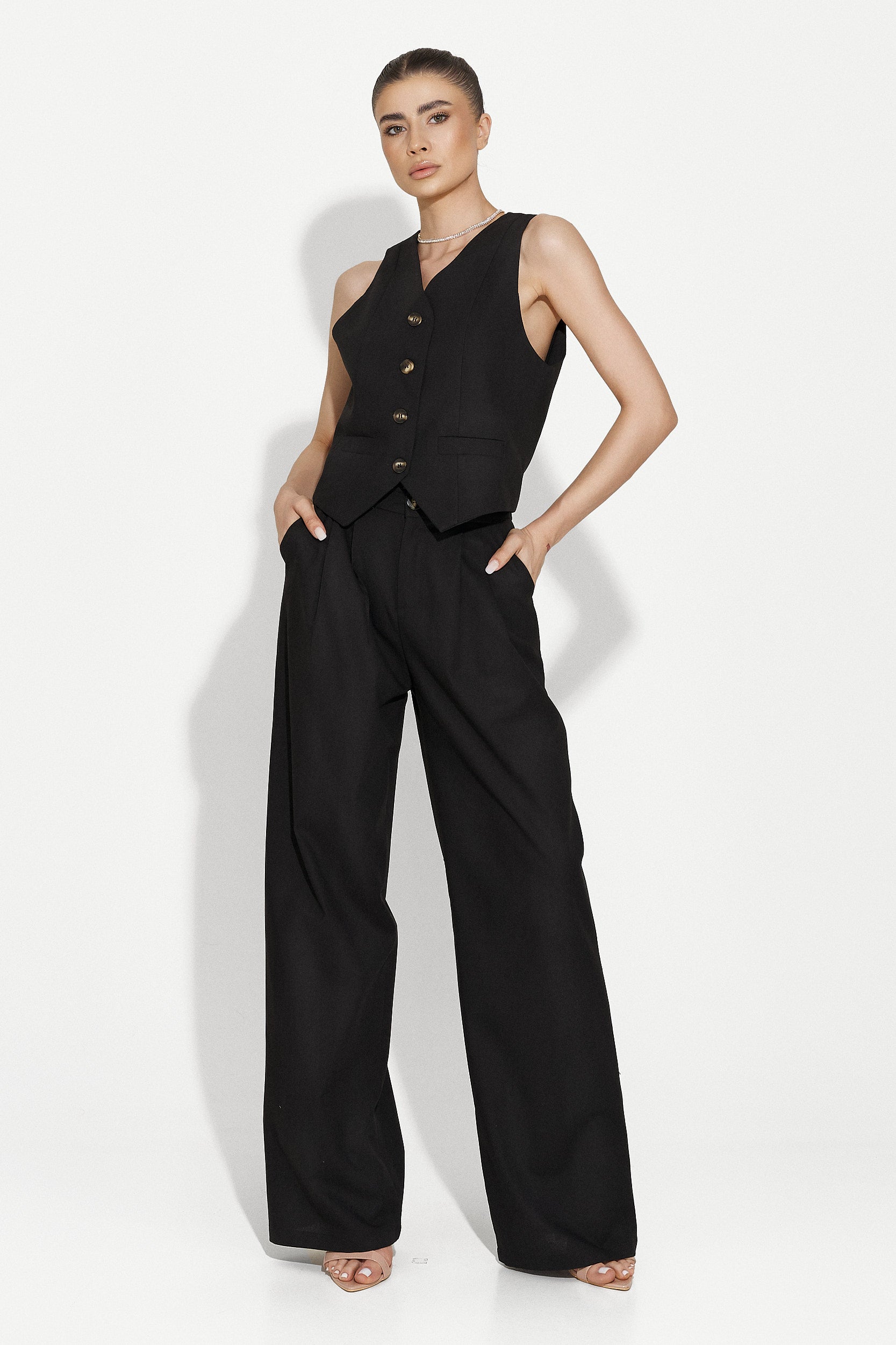 Compleu cu pantaloni dama casual negru Velasy Bogas