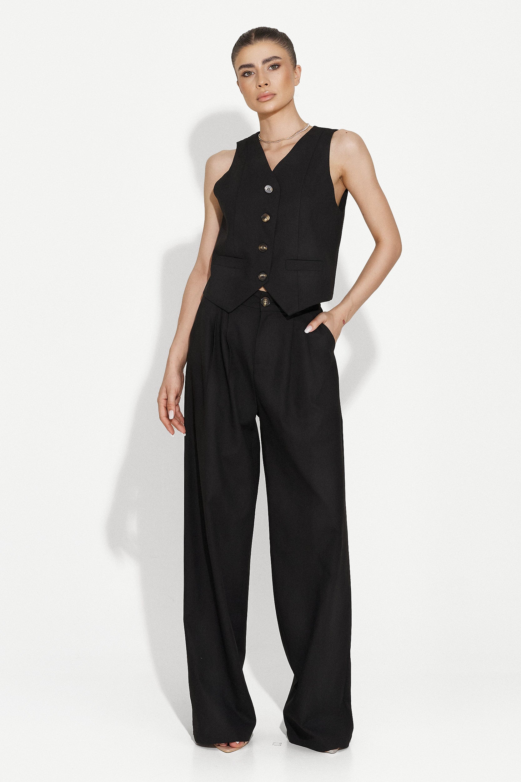 Compleu cu pantaloni dama casual negru Velasy Bogas