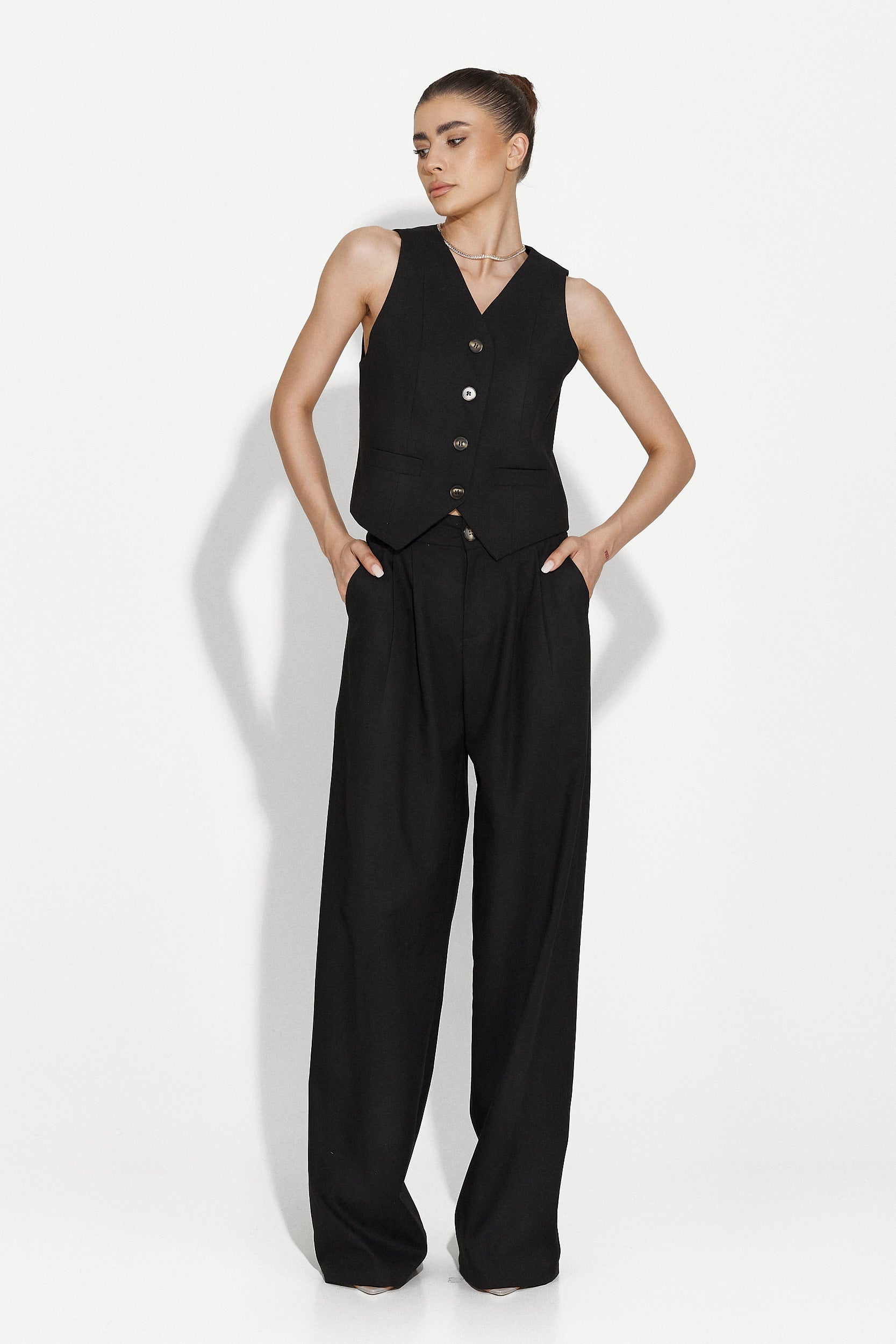 Compleu cu pantaloni dama casual negru Velasy Bogas