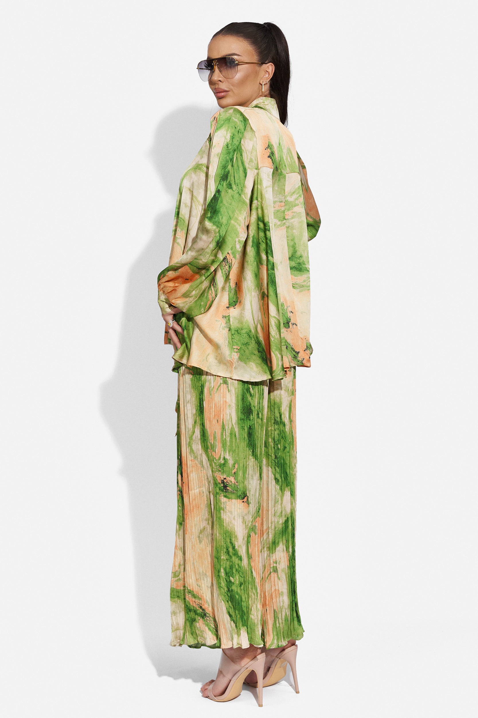Abygail Bogas green ladies casual trouser suit