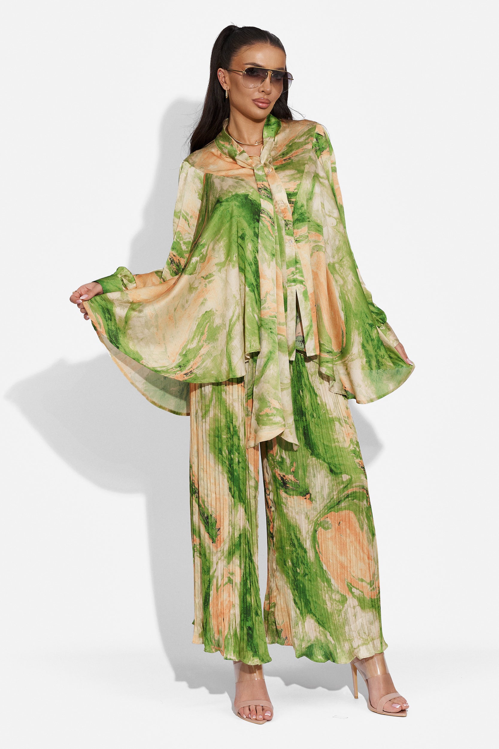 Abygail Bogas green ladies casual trouser suit