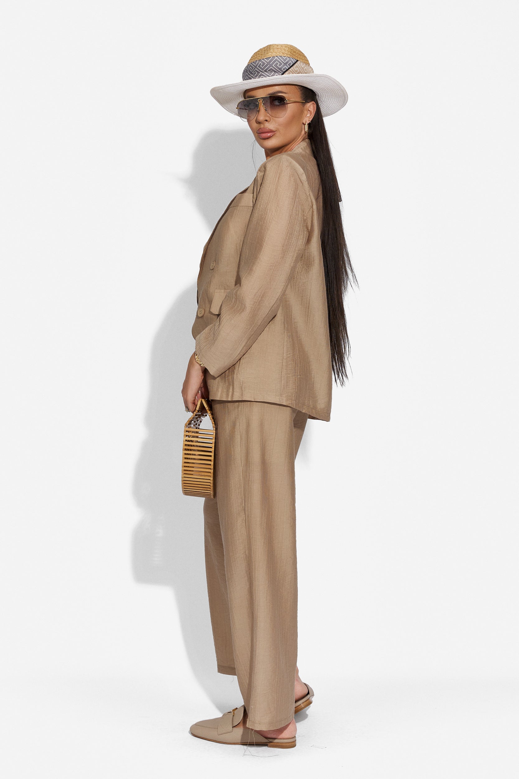 Ladies' elegant brown Salesa Bogas trouser suit