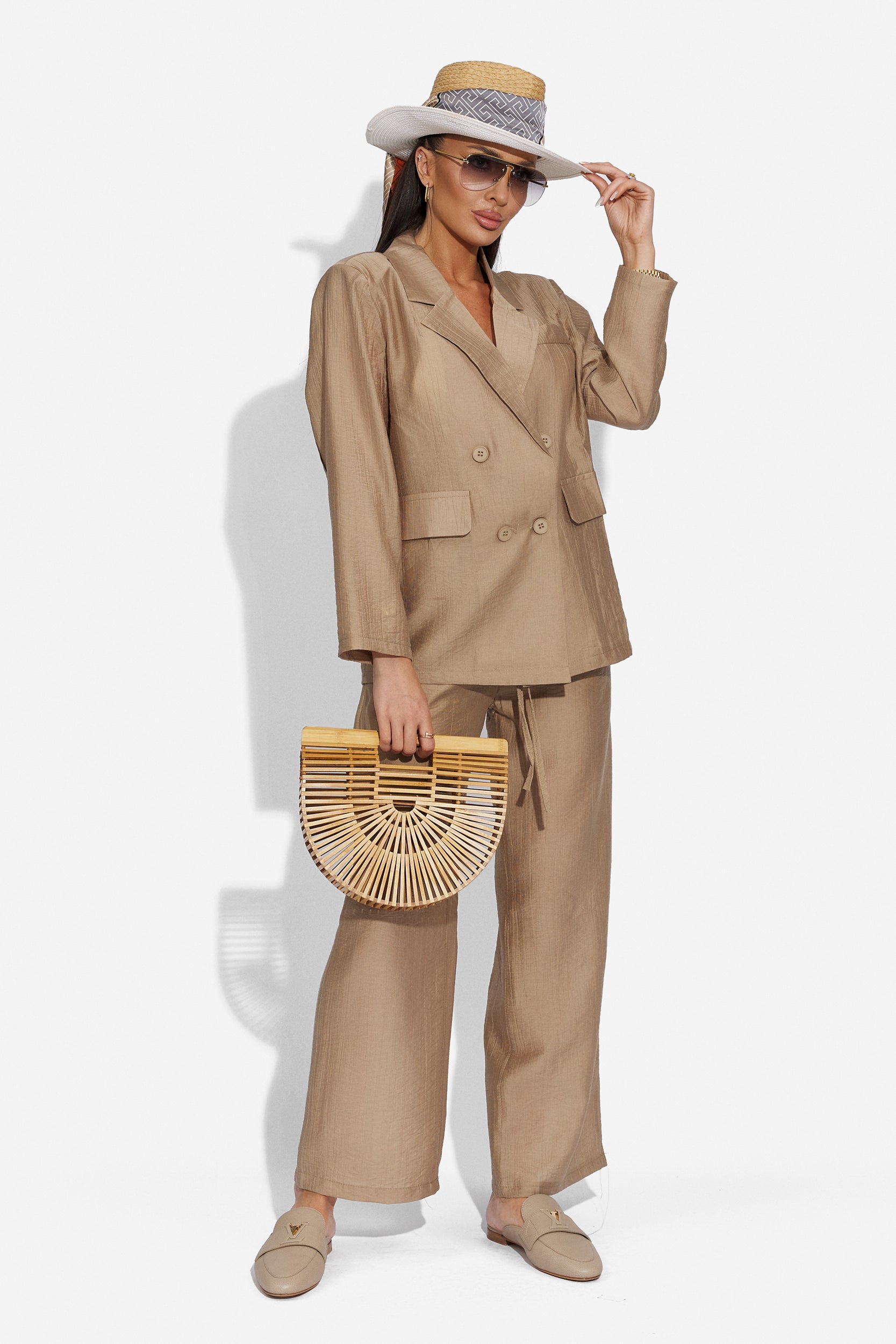 Ladies' elegant brown Salesa Bogas trouser suit