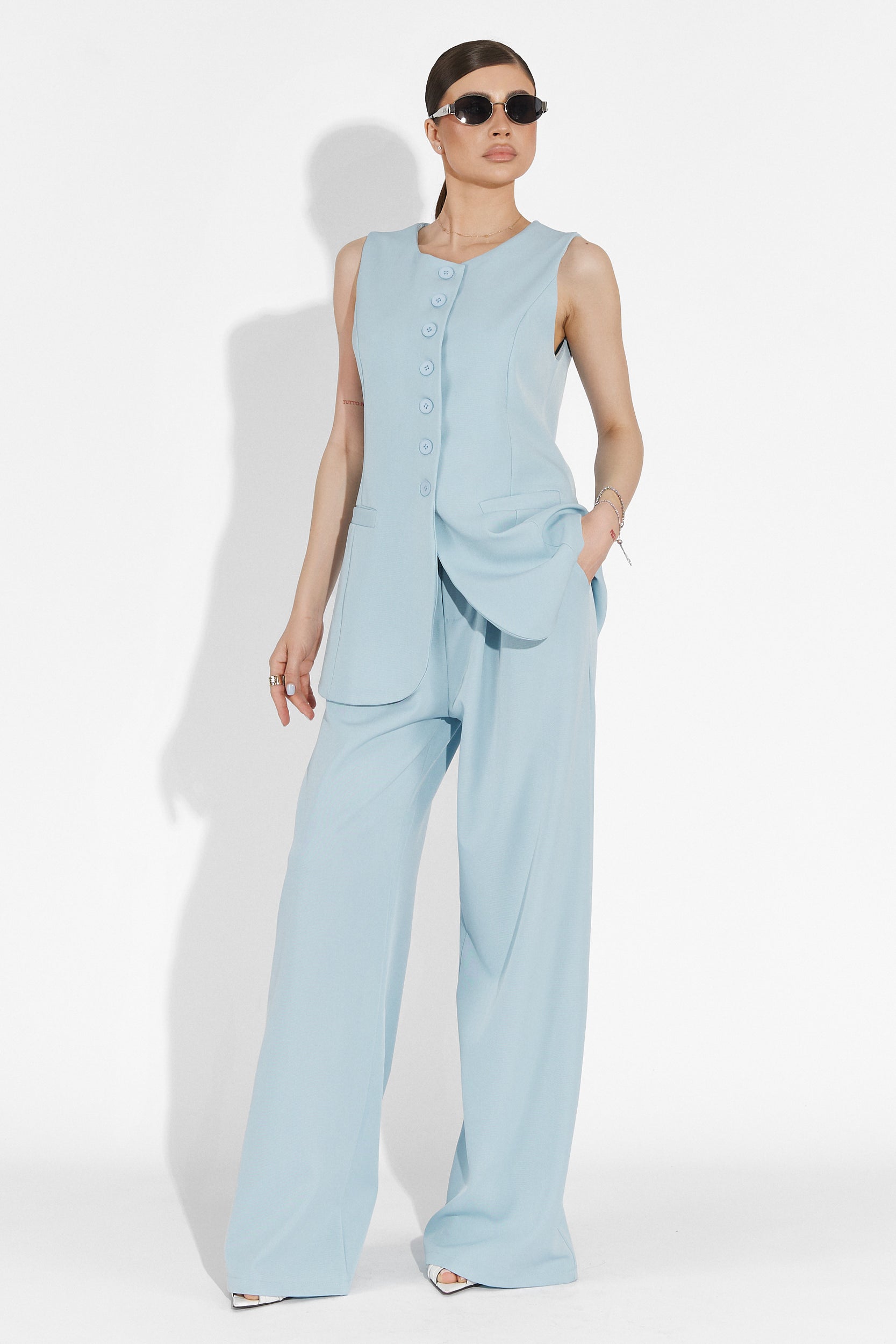 Compleu cu pantaloni lungi bleu Pepers Bogas
