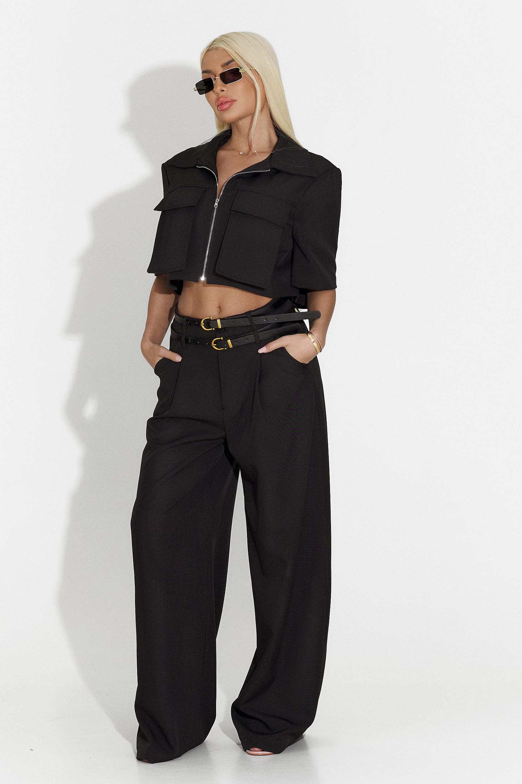 Compleu cu pantaloni negru Datania Bogas