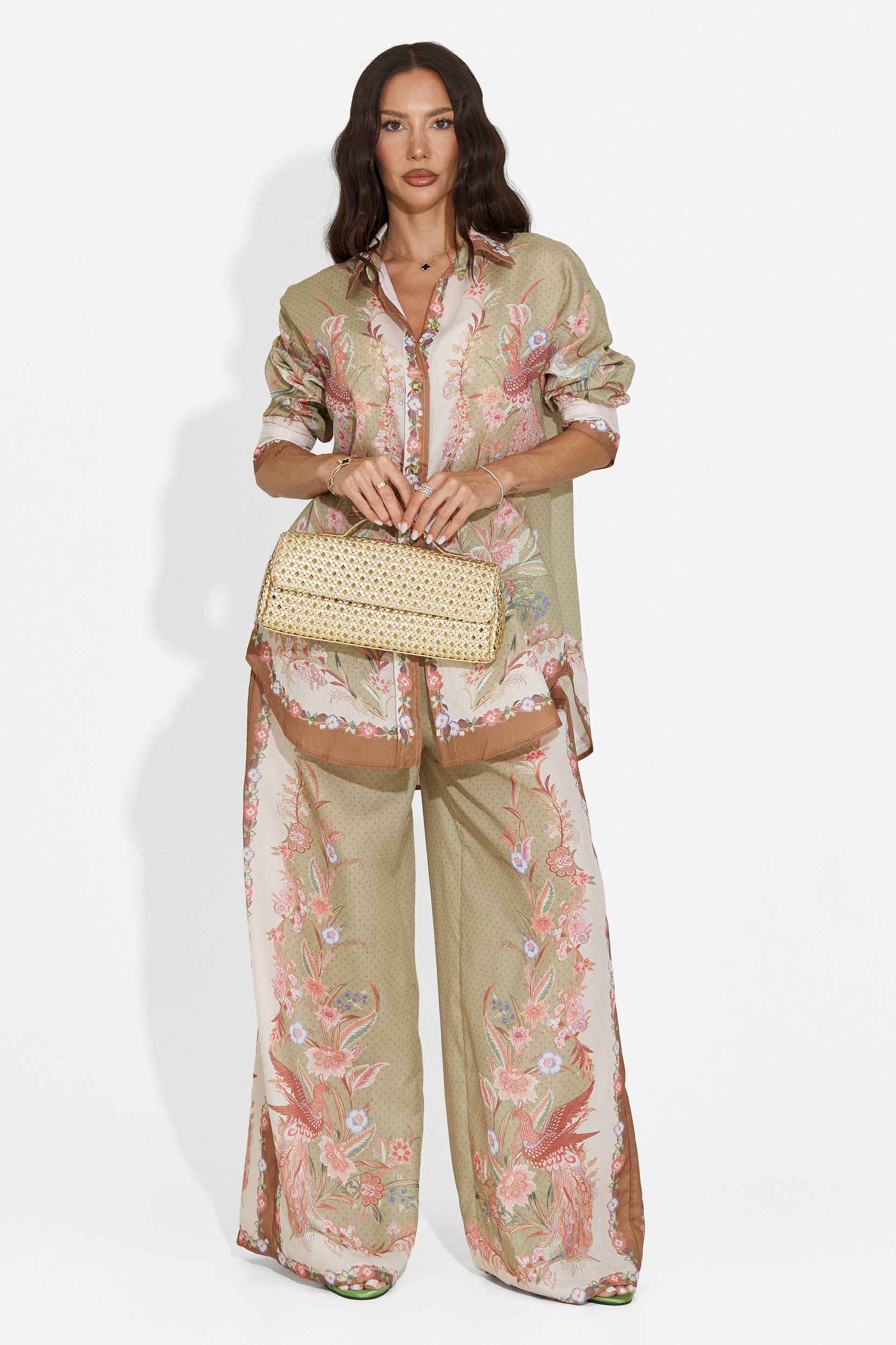Compleu dama camasa + pantaloni verde Lazyra Bogas