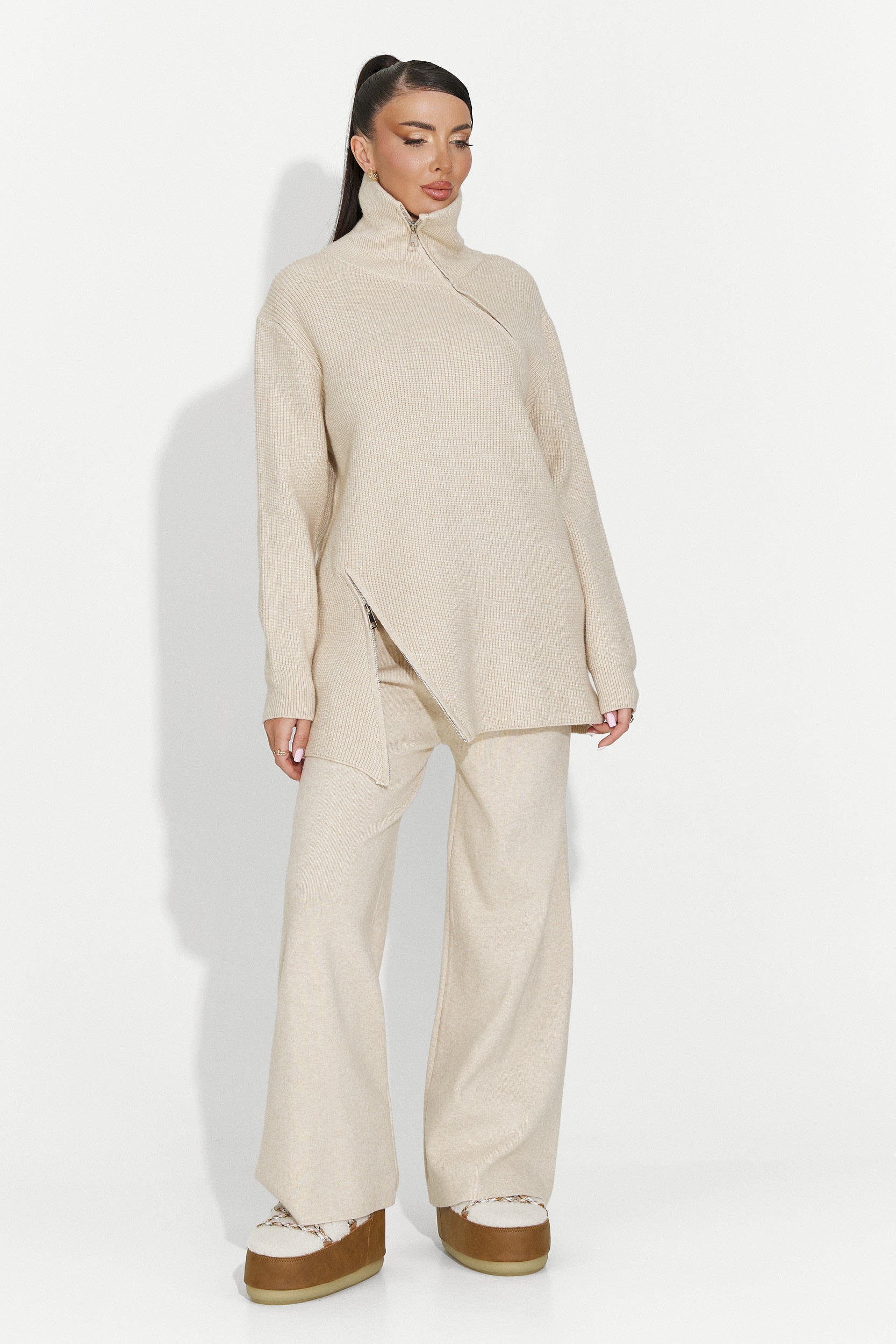 Beige casual women's suit Arliena Bogas