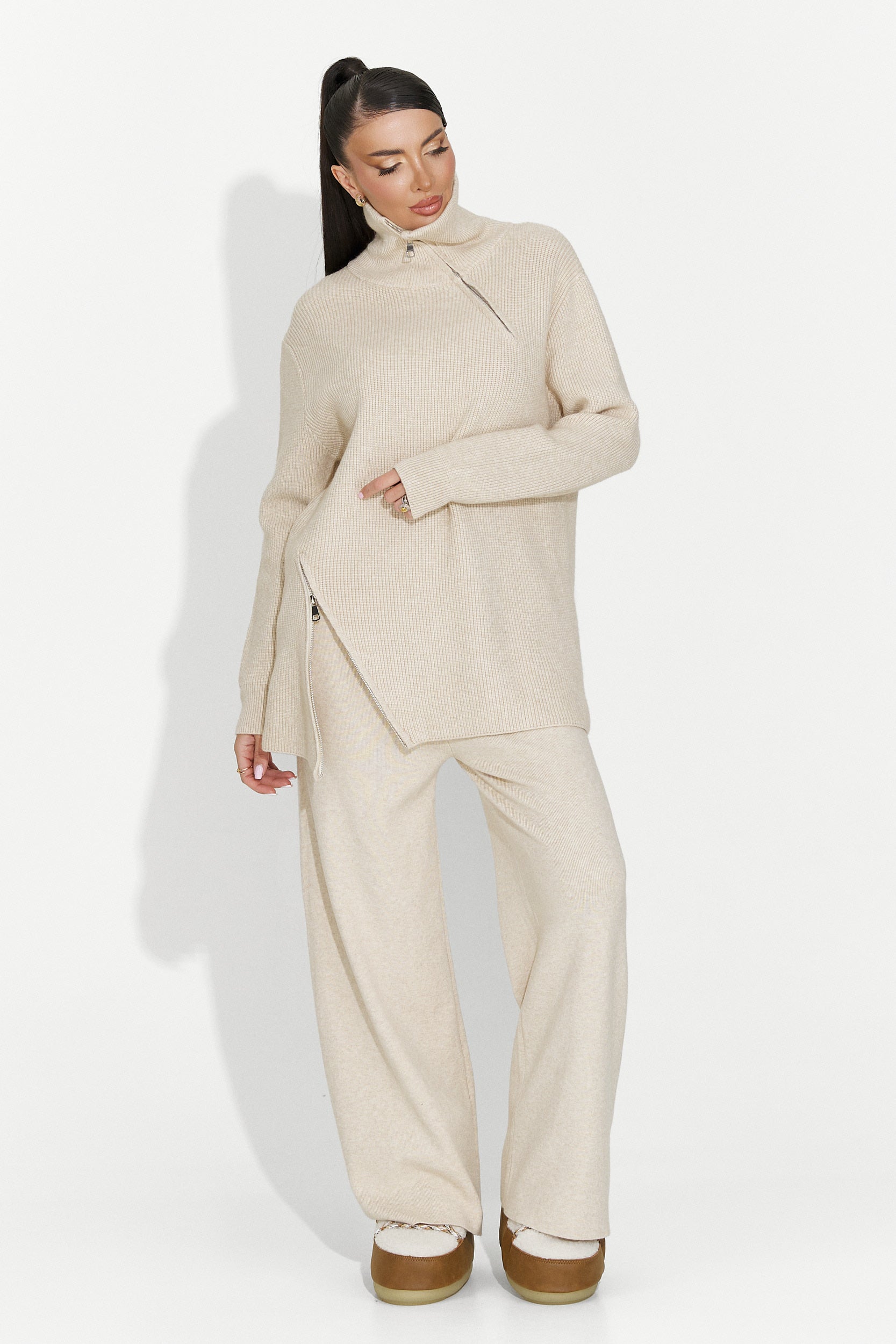 Beige casual women's suit Arliena Bogas