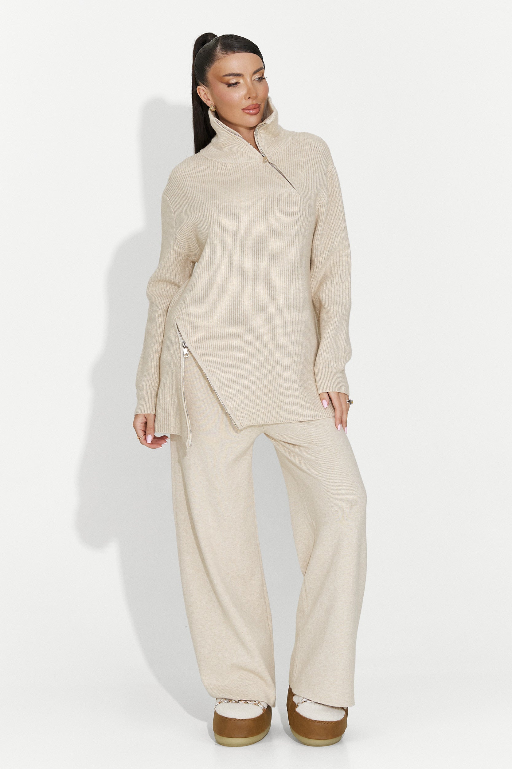 Beige casual women's suit Arliena Bogas