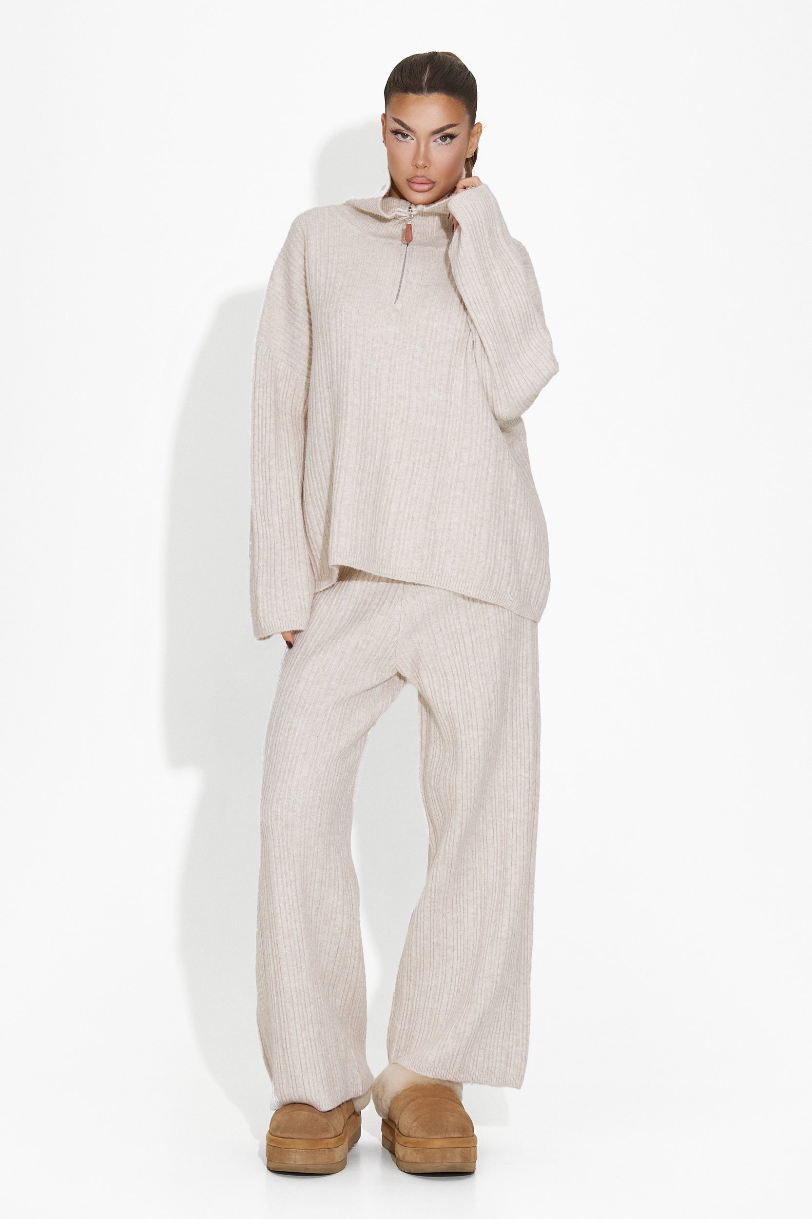 Beige casual women's suit Tamisha Bogas