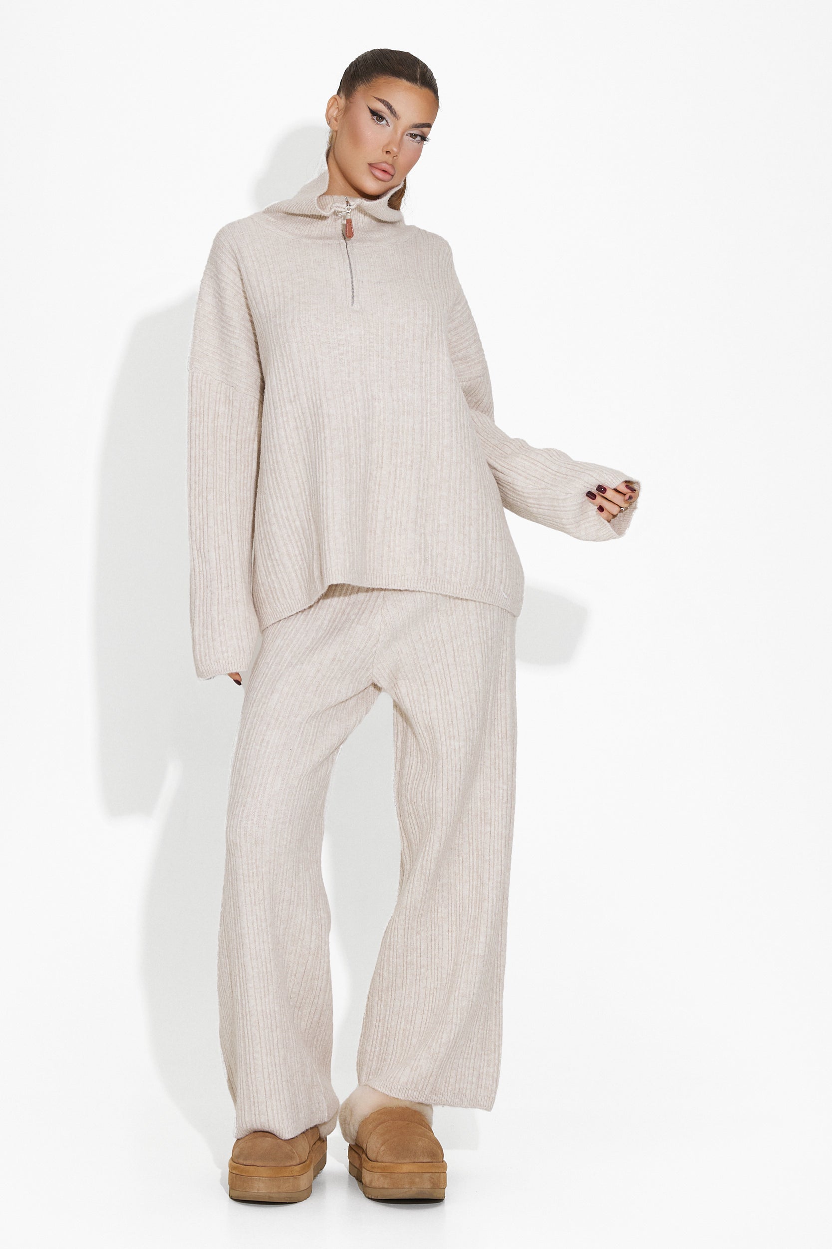 Beige casual women's suit Tamisha Bogas