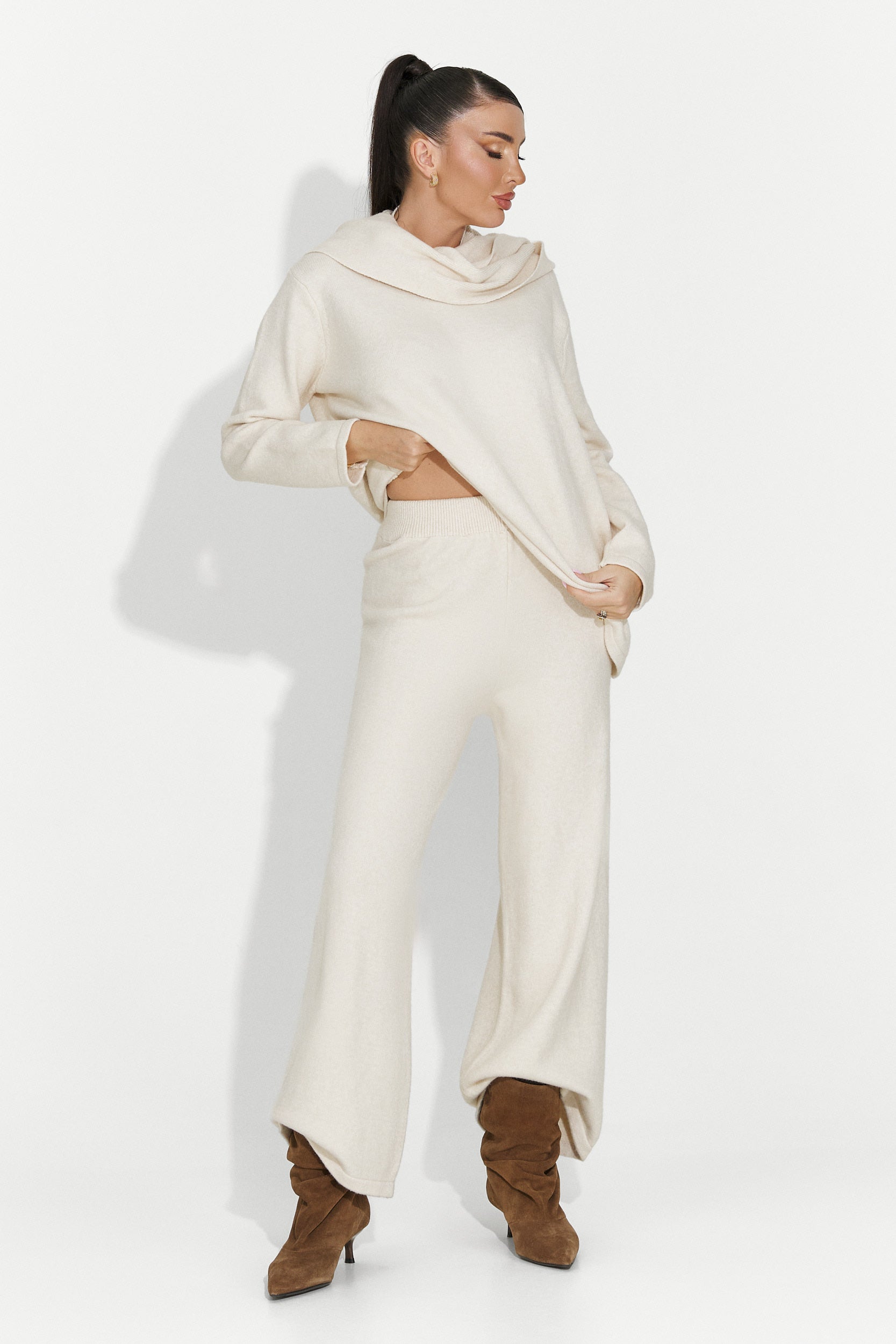 Compleu dama casual bej Vencilie Bogas