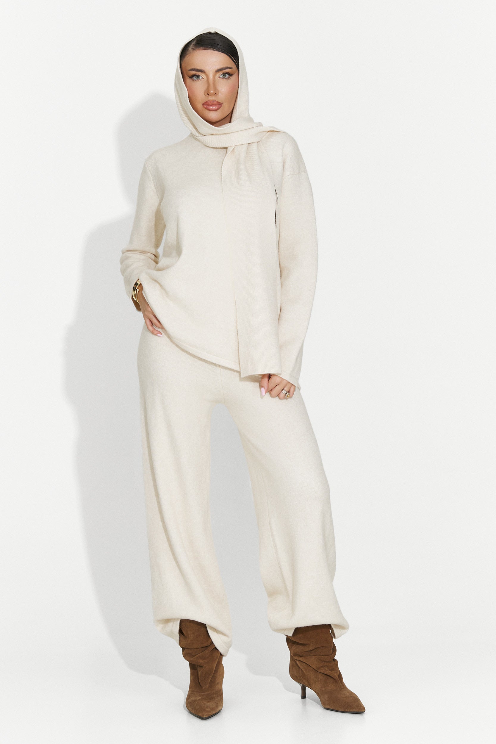 Compleu dama casual bej Vencilie Bogas