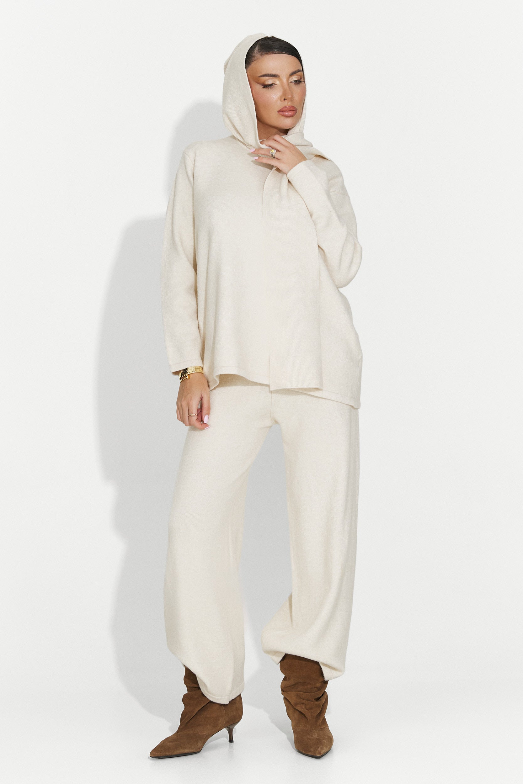 Compleu dama casual bej Vencilie Bogas