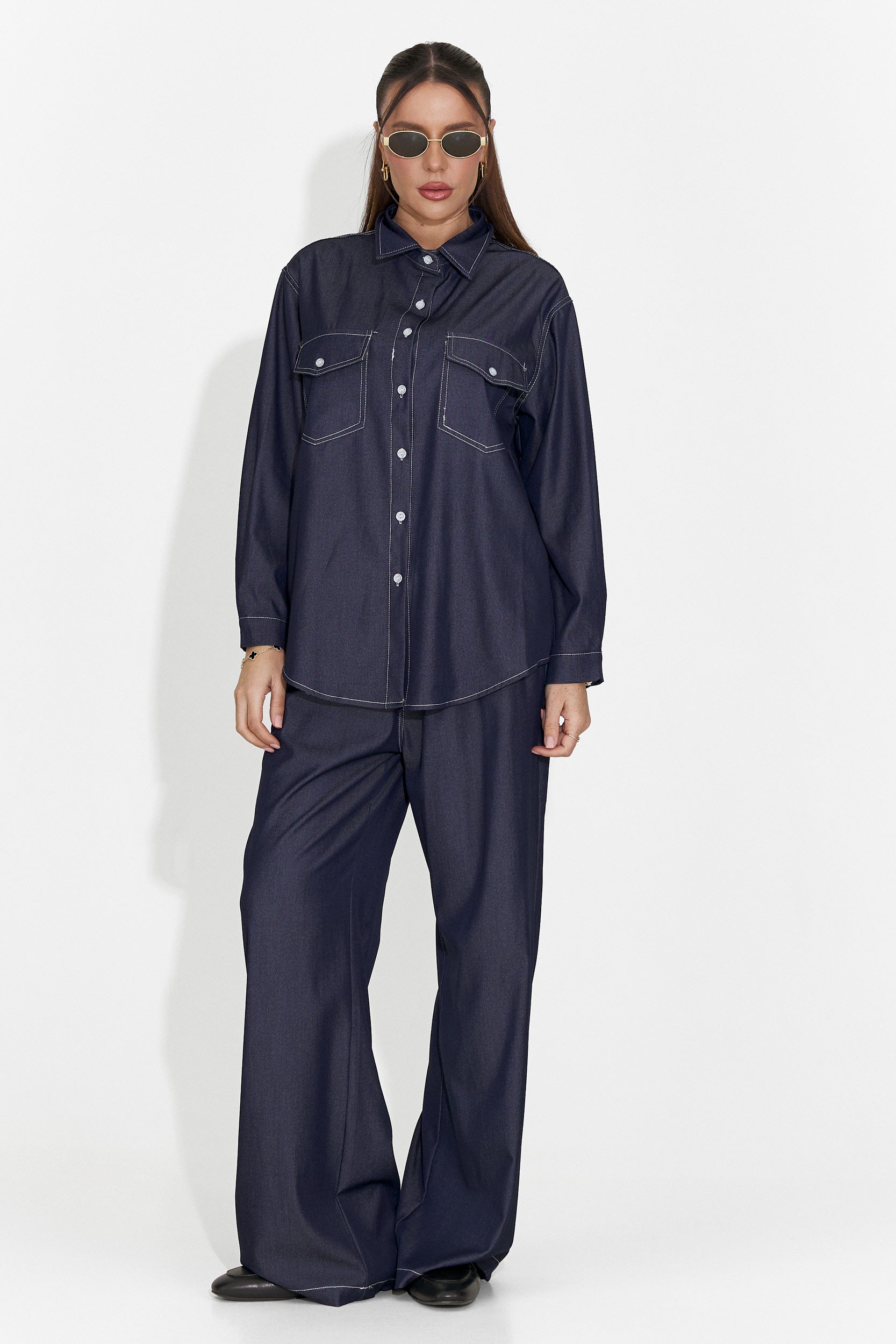Compleu dama casual bleumarin Zunaira Bogas