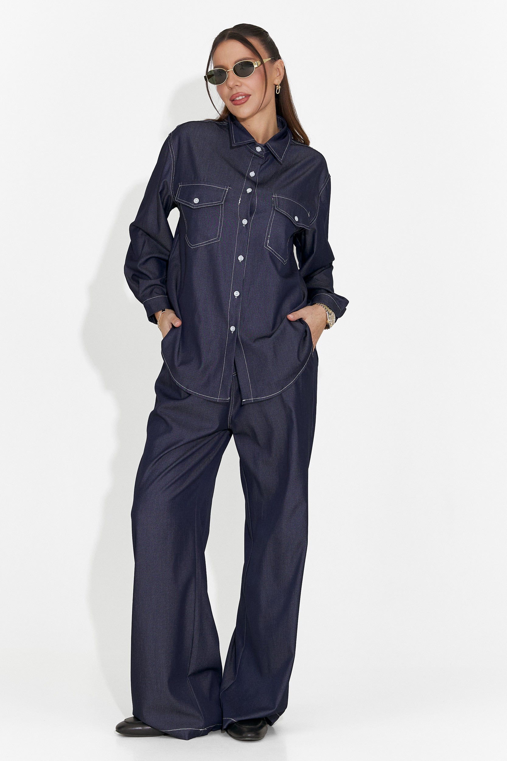 Compleu dama casual bleumarin Zunaira Bogas