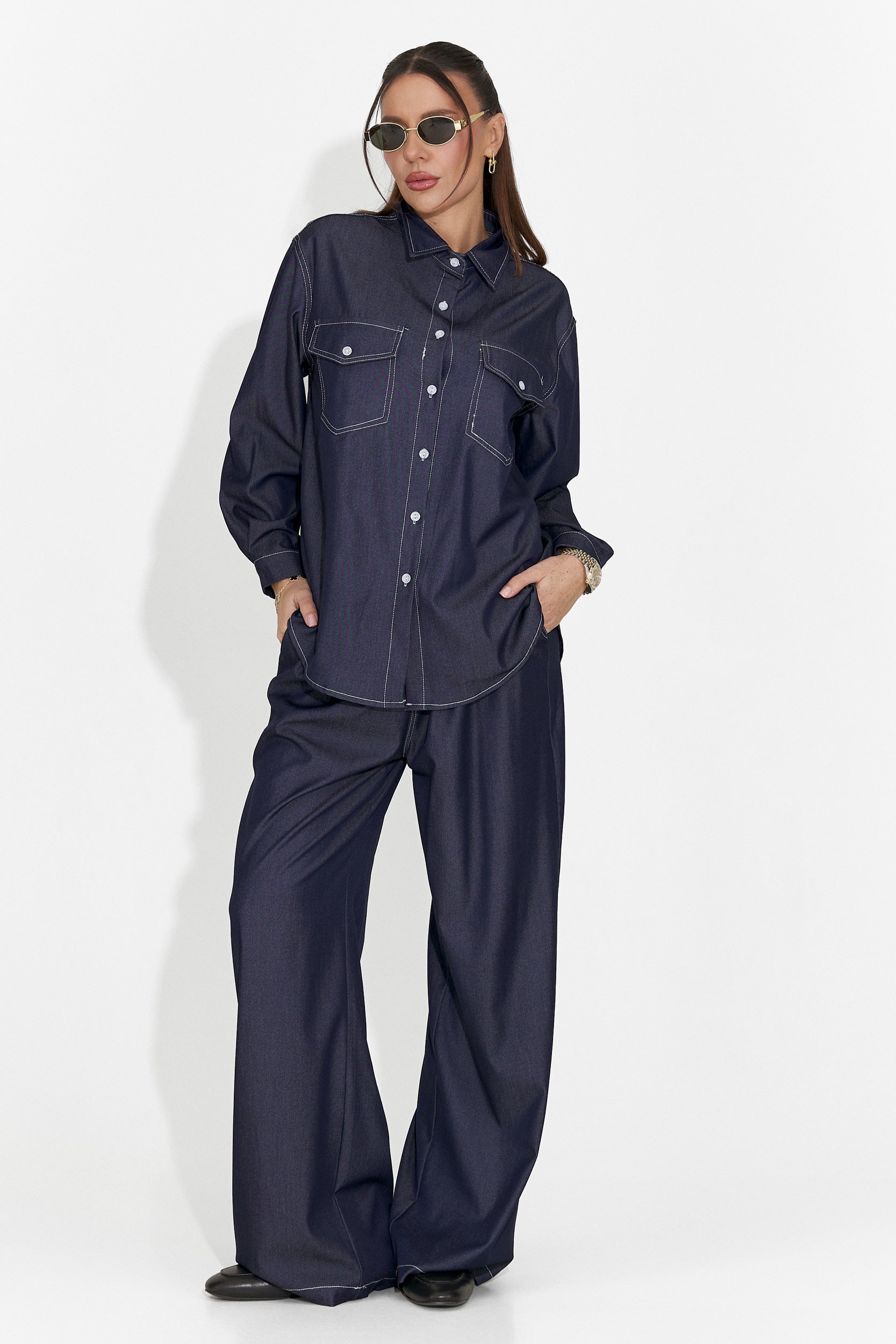 Compleu dama casual bleumarin Zunaira Bogas