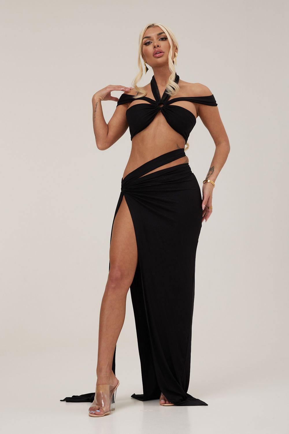 Compleu dama casual bumbac negru Persson Bogas
