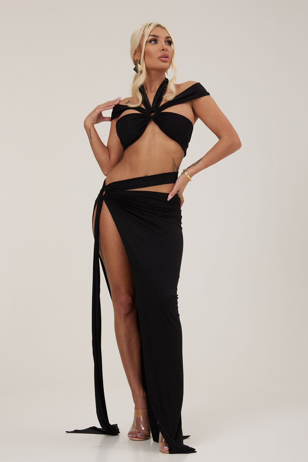 Compleu dama casual bumbac negru Persson Bogas