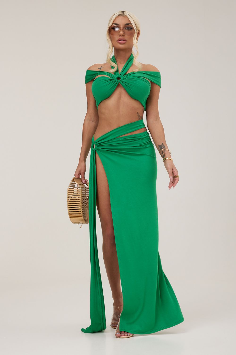 Compleu dama casual bumbac verde Persson Bogas