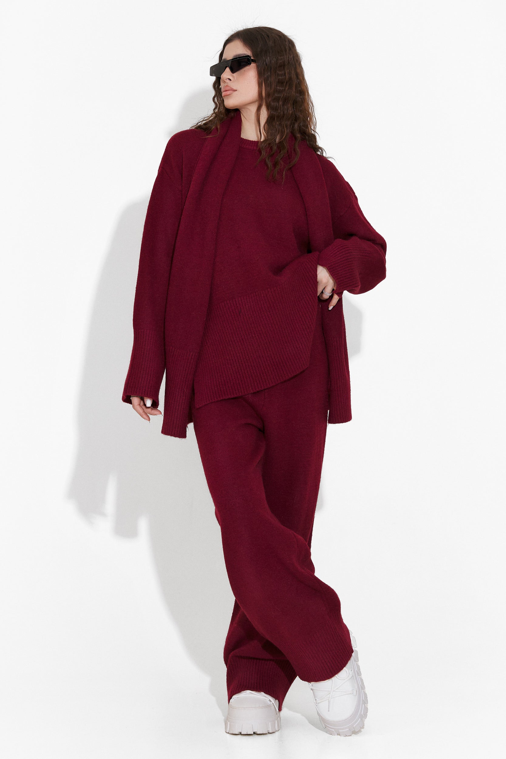 Compleu dama casual burgundy Graciana Bogas