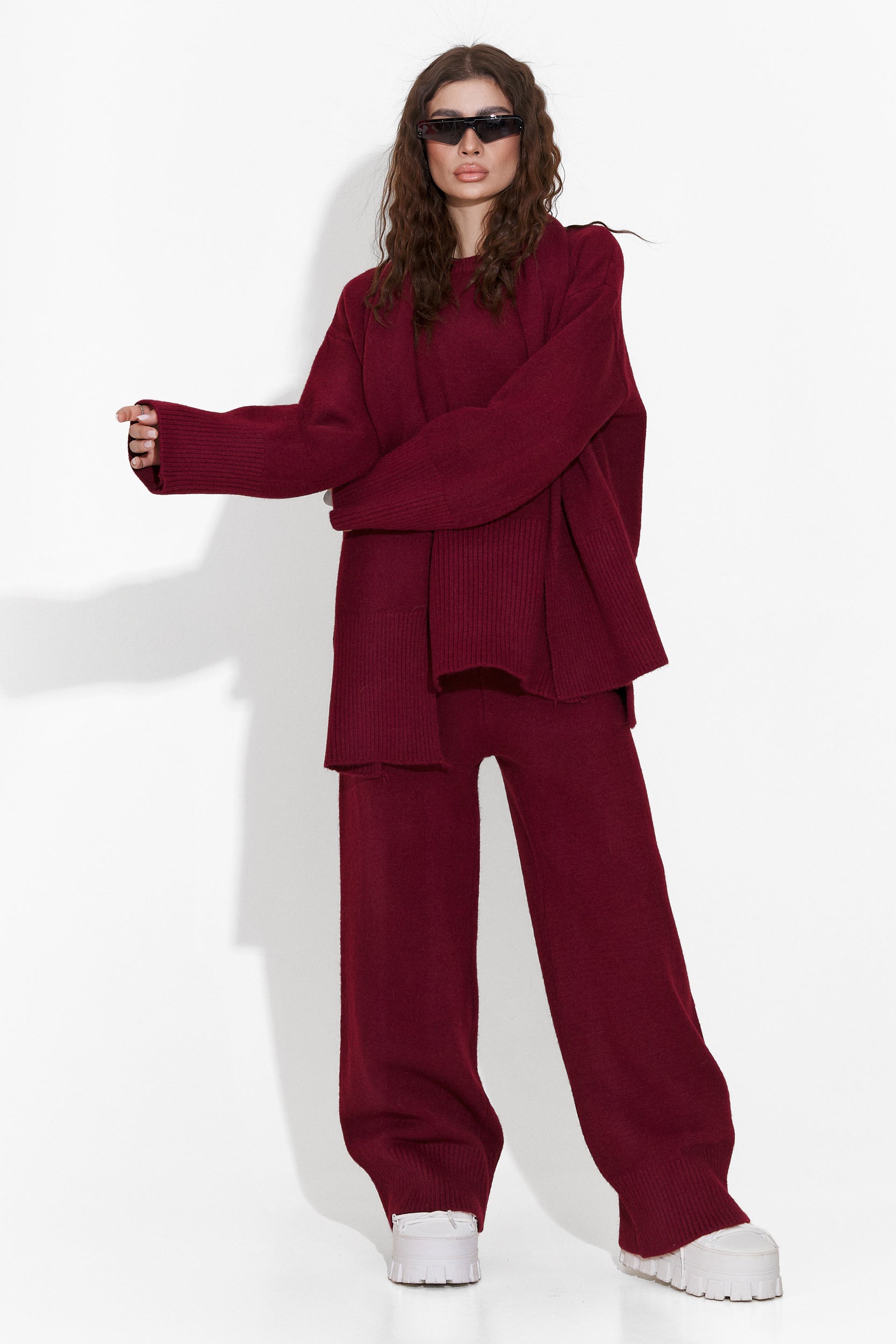 Compleu dama casual burgundy Graciana Bogas