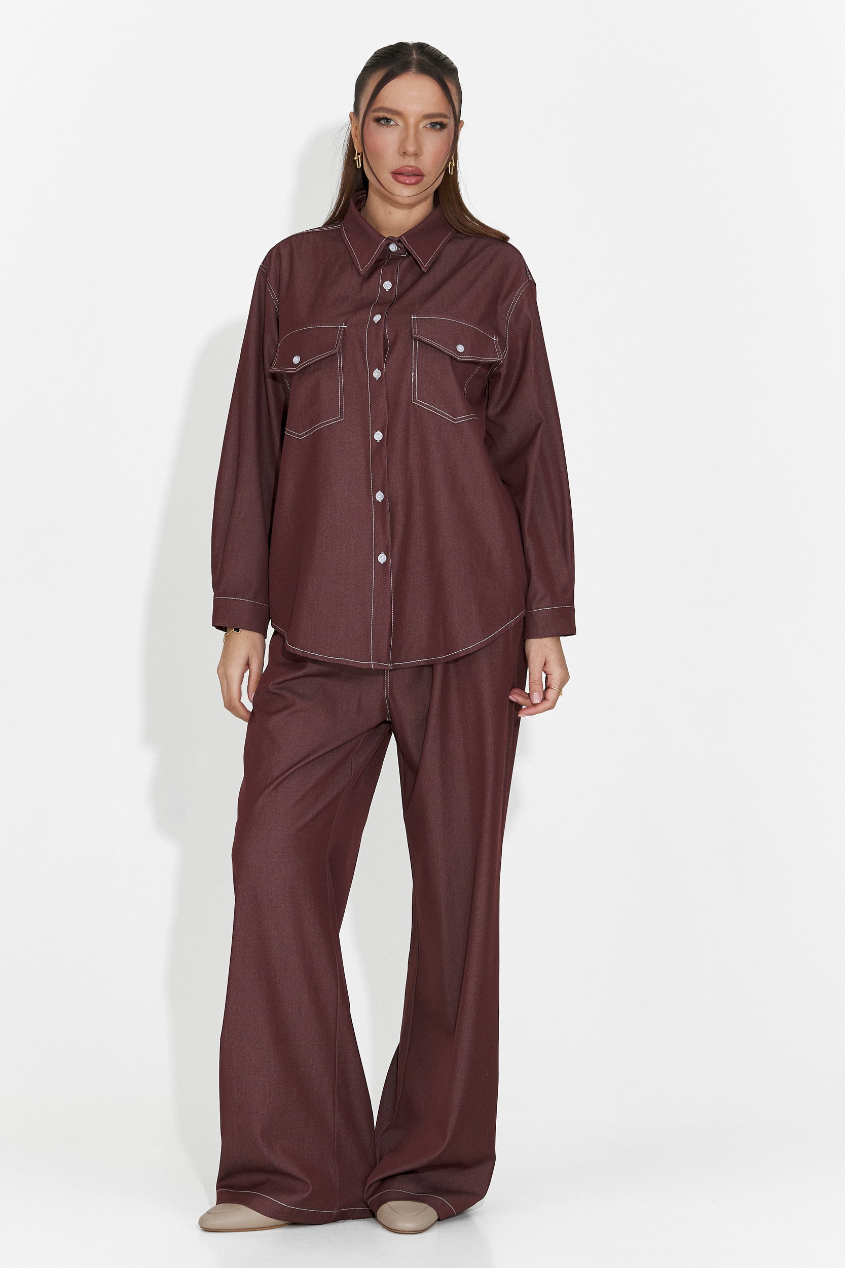 Compleu dama casual burgundy Zunaira Bogas
