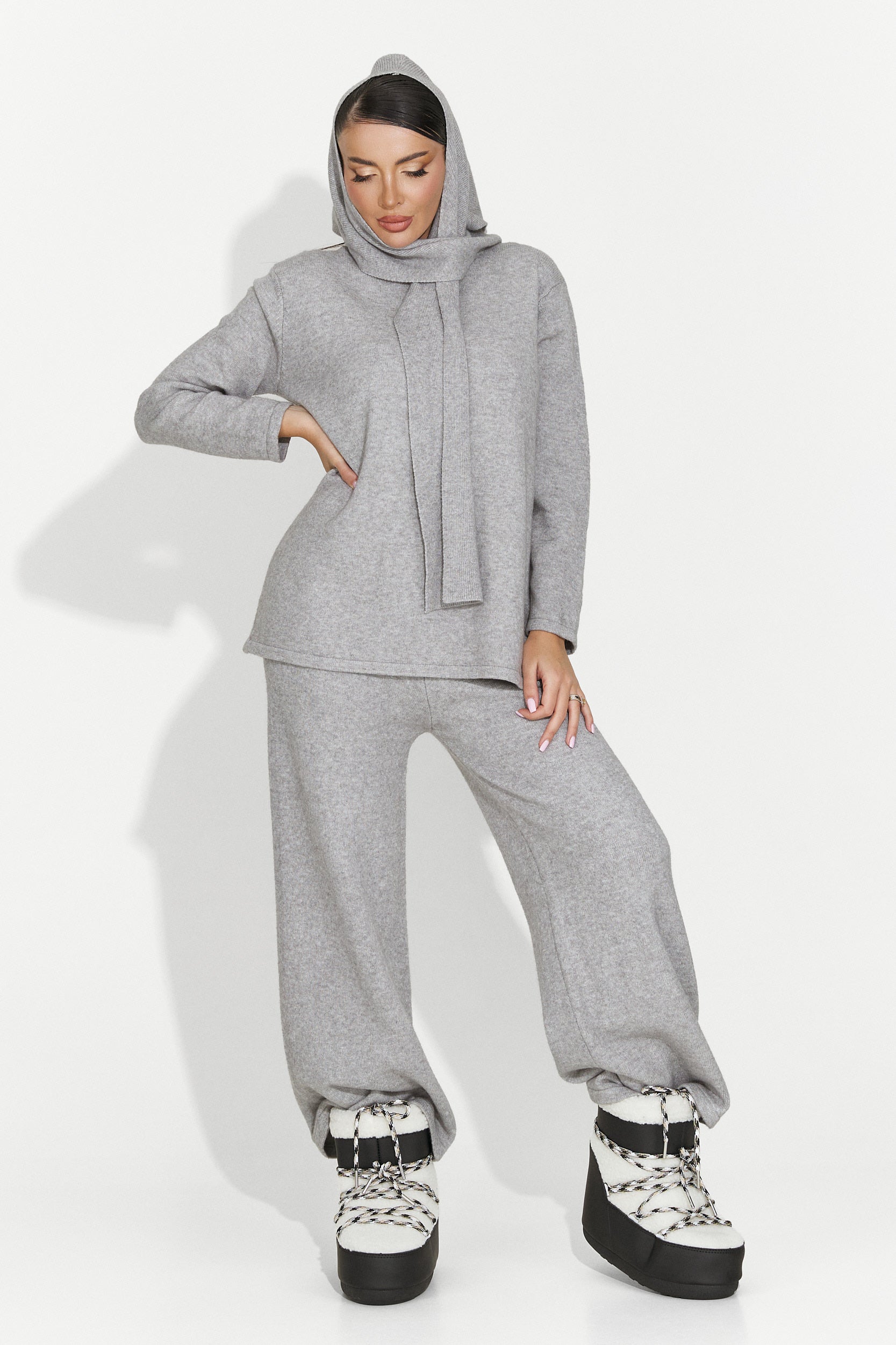 Compleu dama casual gri Vencilie Bogas