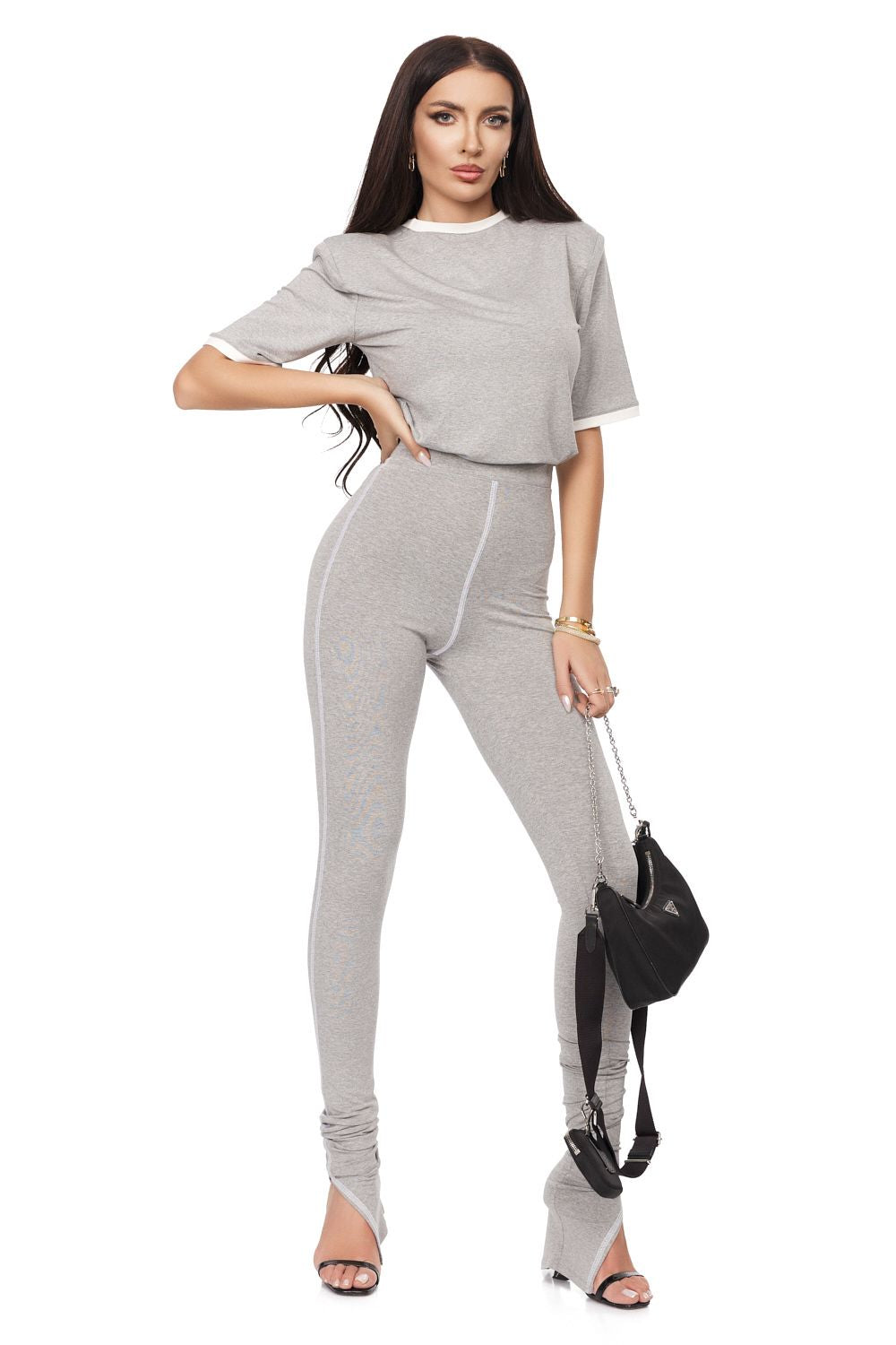 Compleu dama casual gri Xeliza Bogas