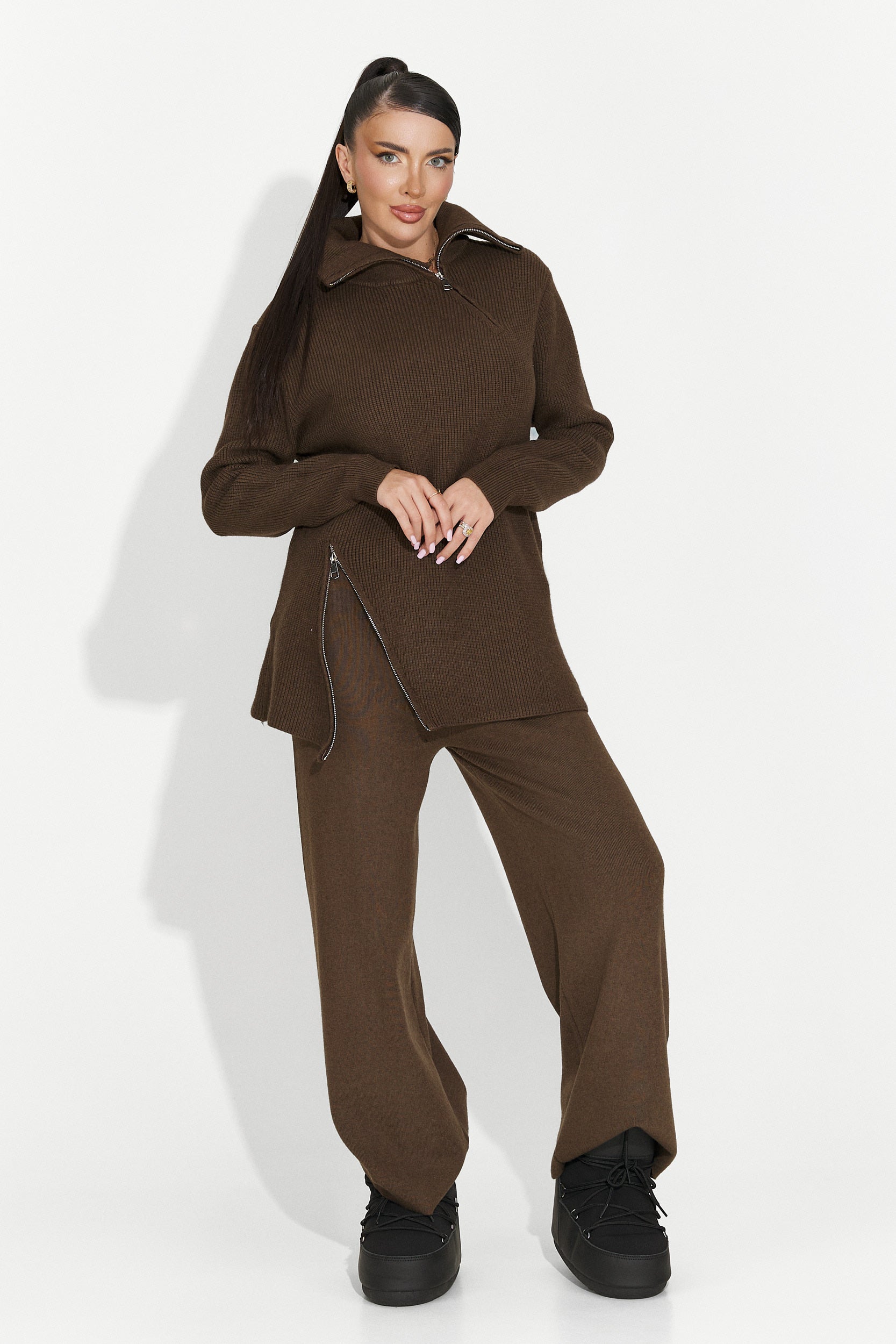 Women's casual brown set Arliena Bogas