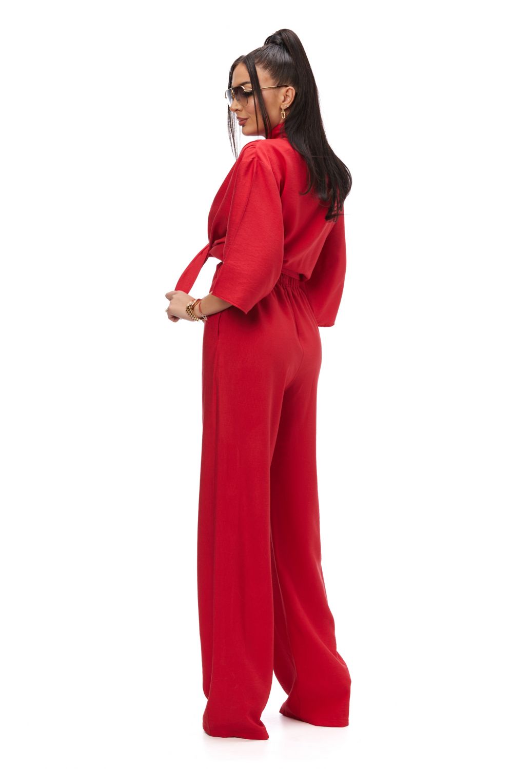 Sineky Bogas red casual ladies suit