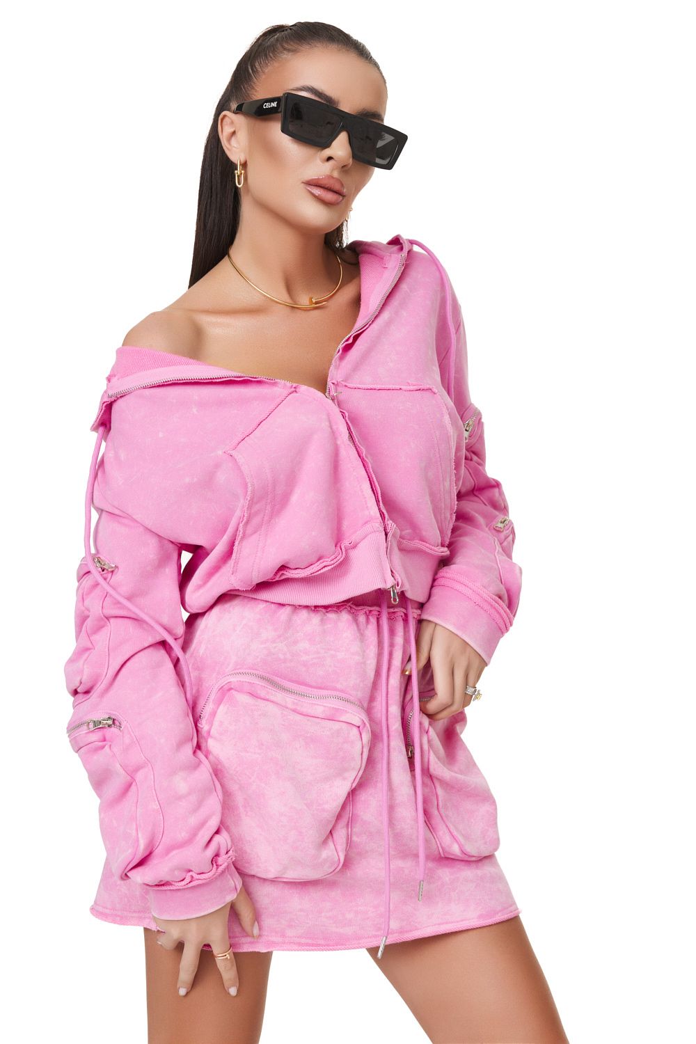 Remes Bogas pink casual ladies suit