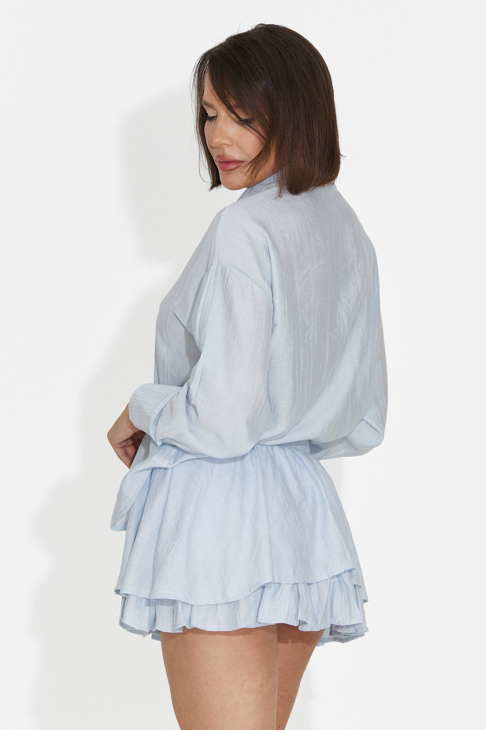 Compleu dama cu fusta pantaloni bleu Setiana Bogas