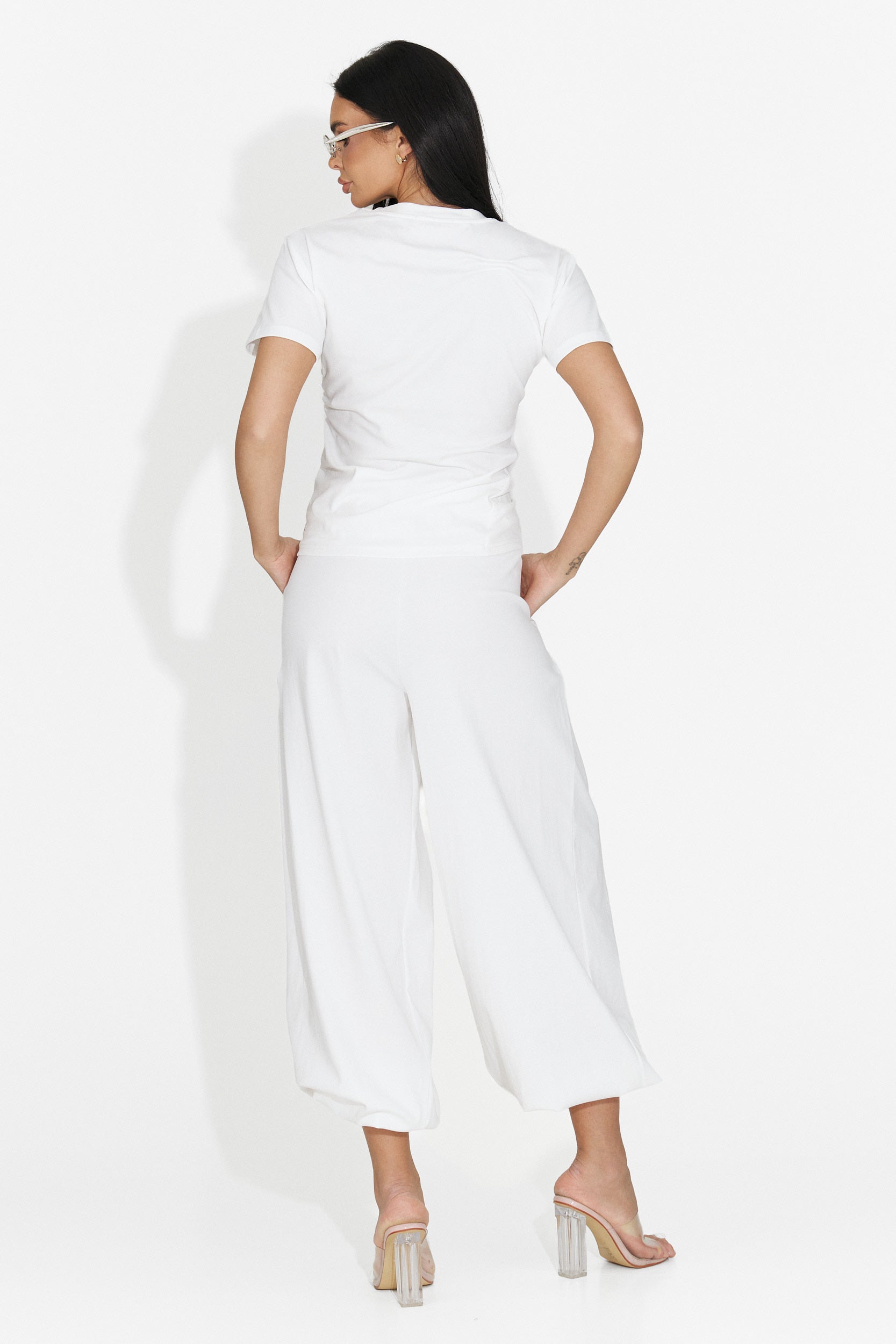 Compleu dama cu pantaloni alb Leah Bogas