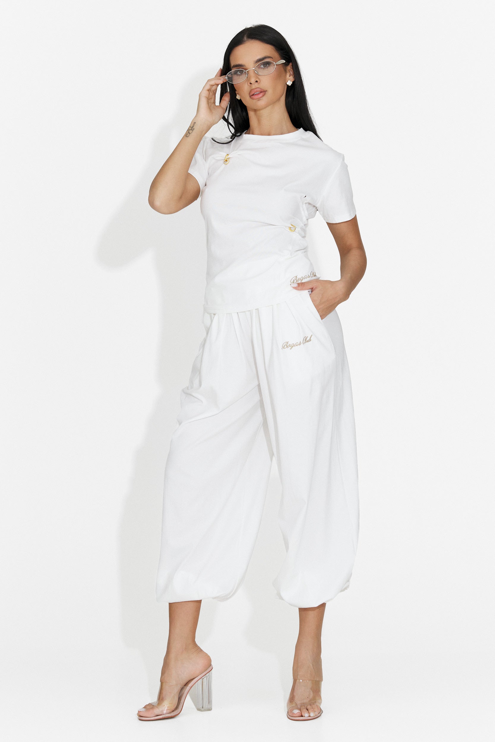 Compleu dama cu pantaloni alb Leah Bogas
