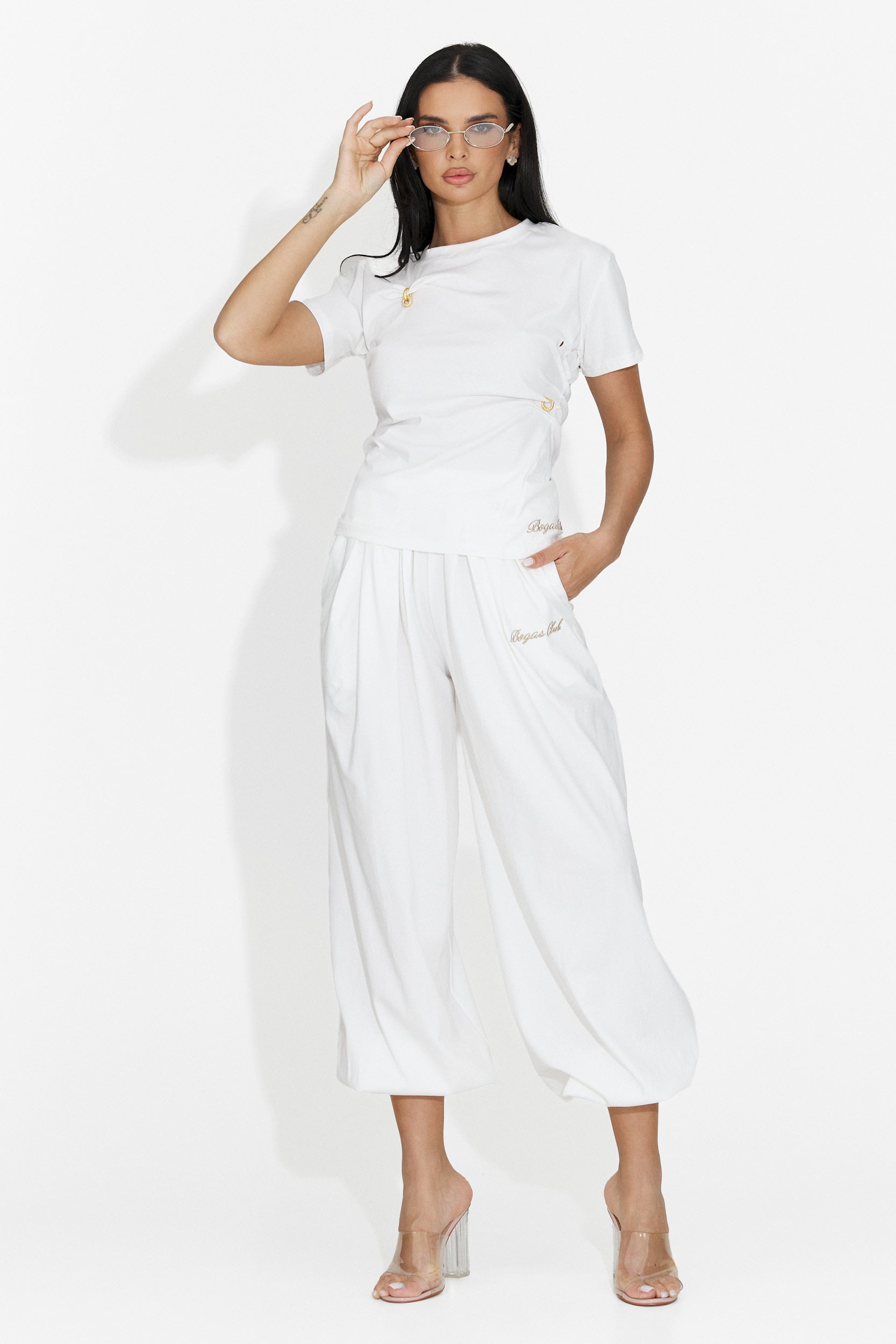 Compleu dama cu pantaloni alb Leah Bogas