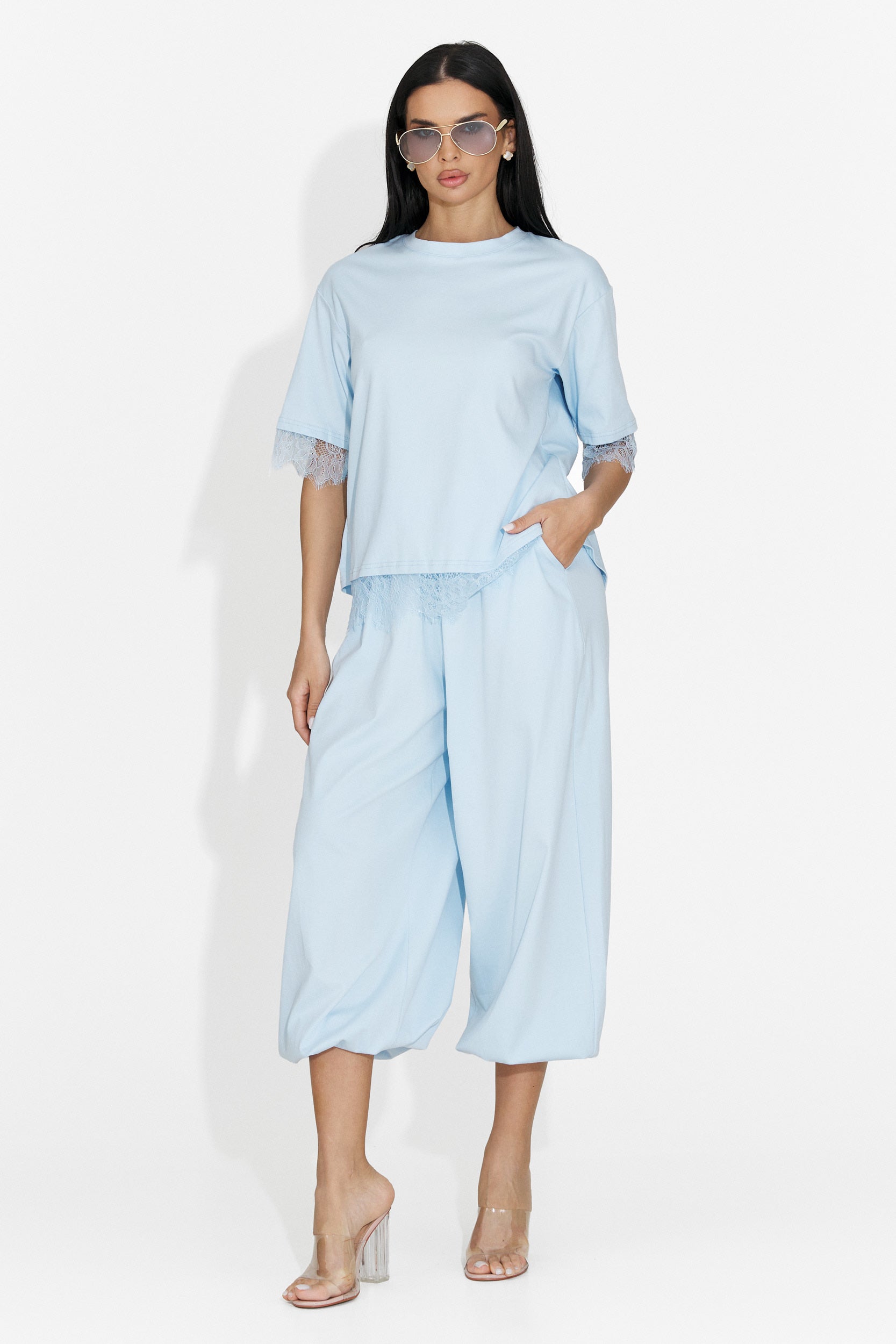 Compleu dama cu pantaloni bleu Maila Bogas