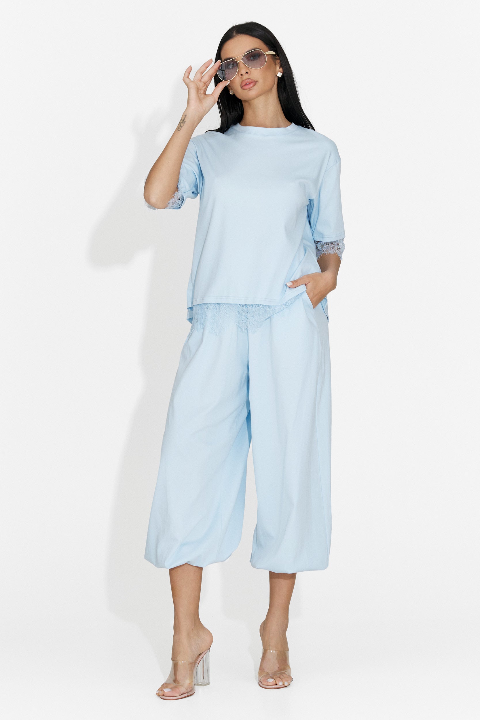 Compleu dama cu pantaloni bleu Maila Bogas