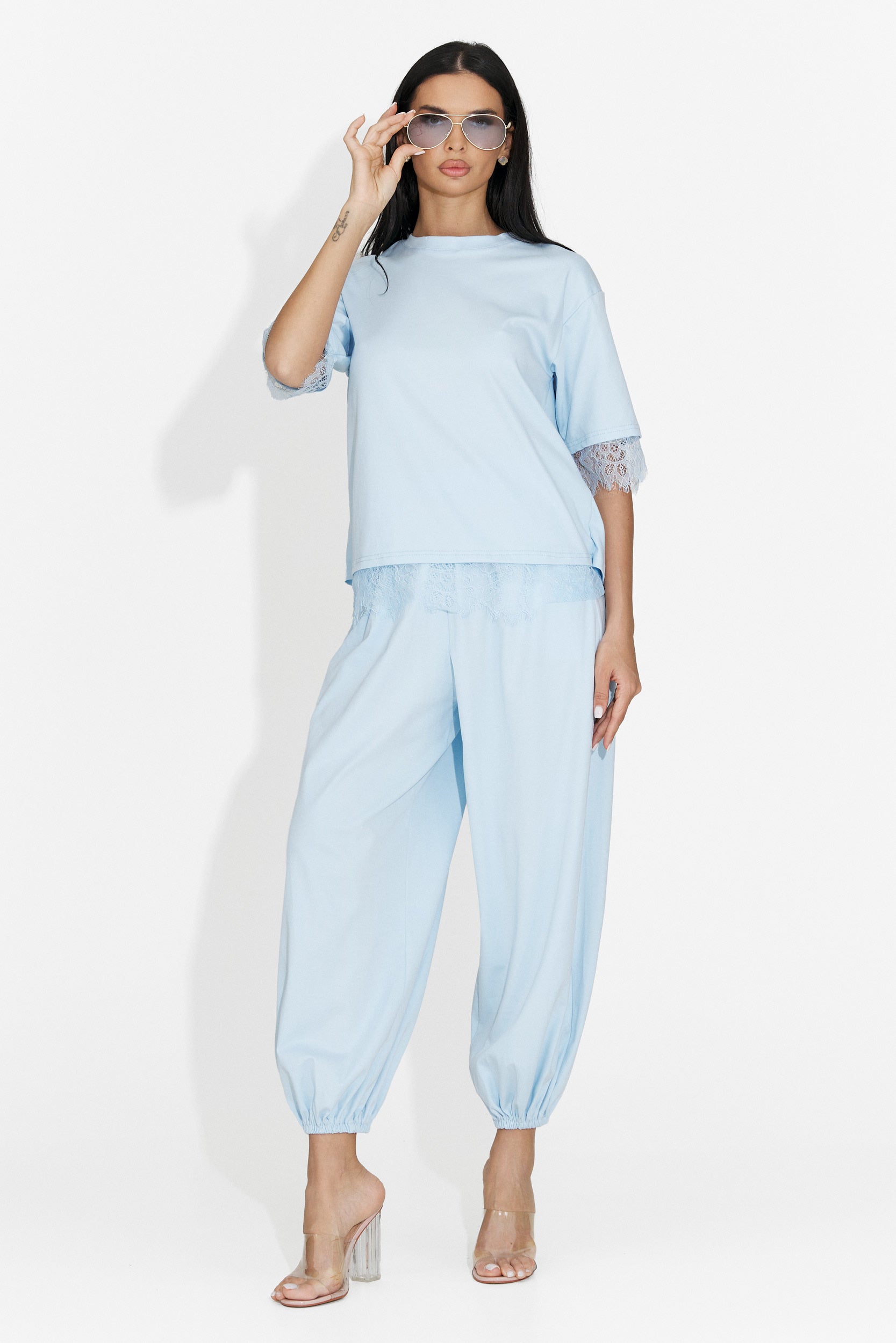 Compleu dama cu pantaloni bleu Maila Bogas