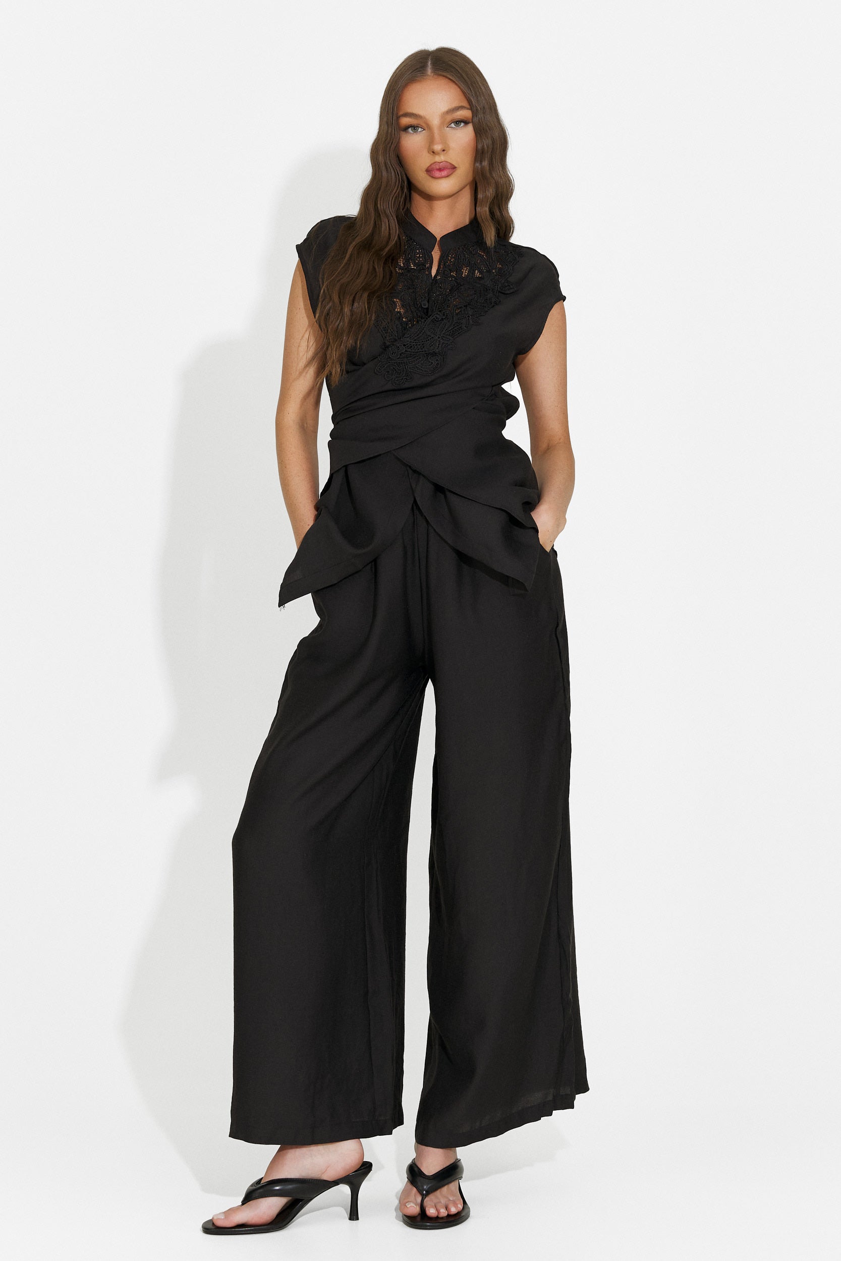 Compleu dama cu pantaloni lungi negru Searcing Bogas