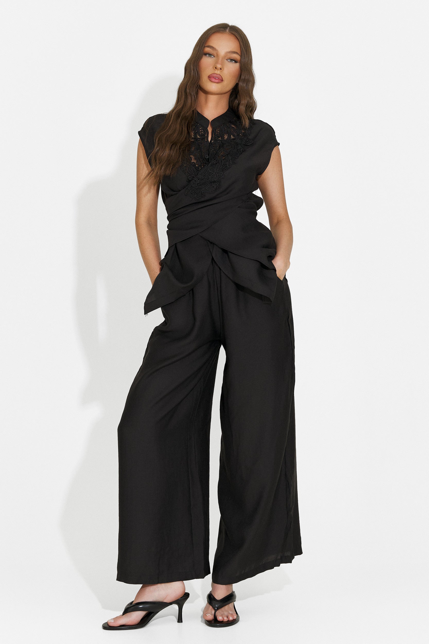 Compleu dama cu pantaloni lungi negru Searcing Bogas