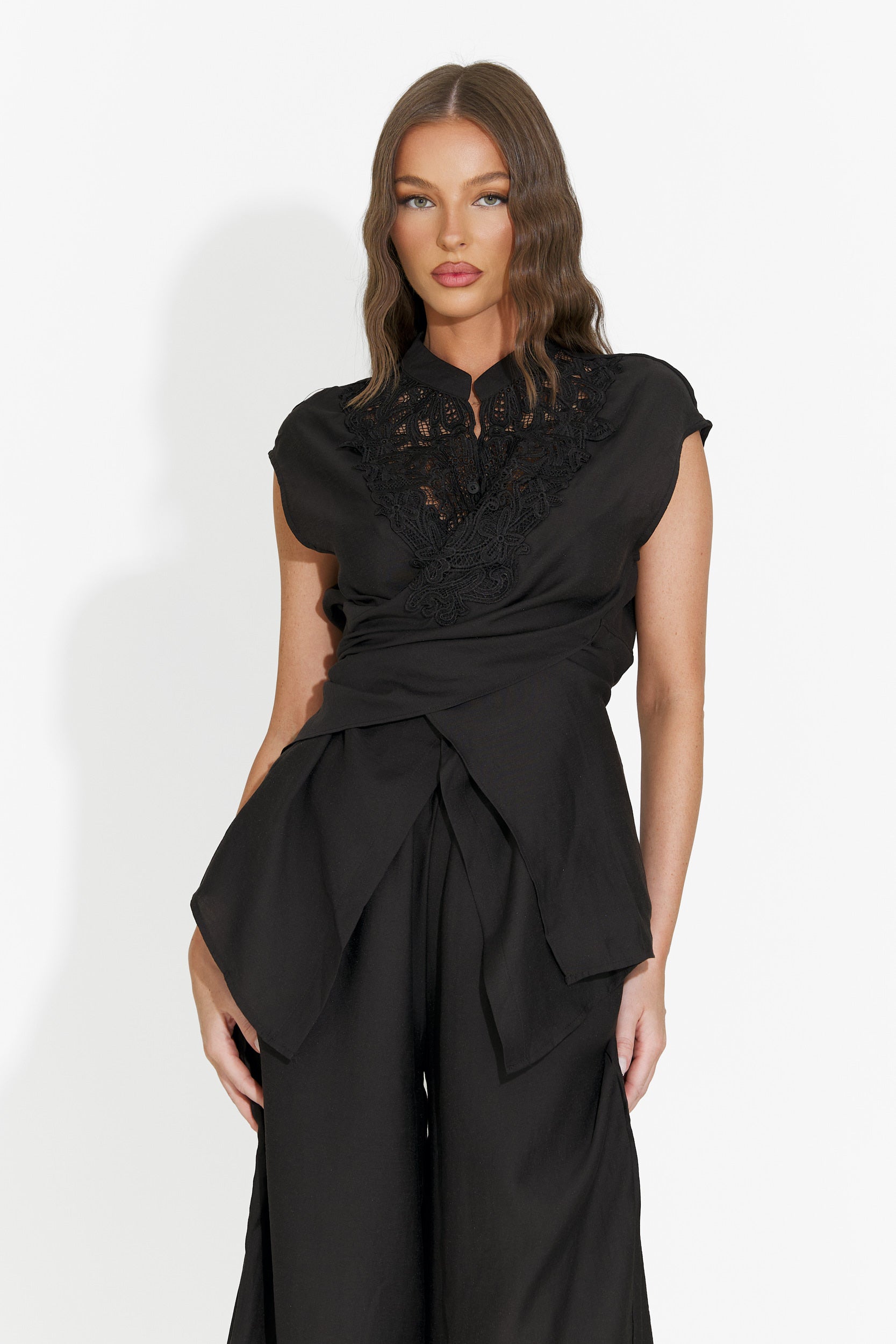 Compleu dama cu pantaloni lungi negru Searcing Bogas
