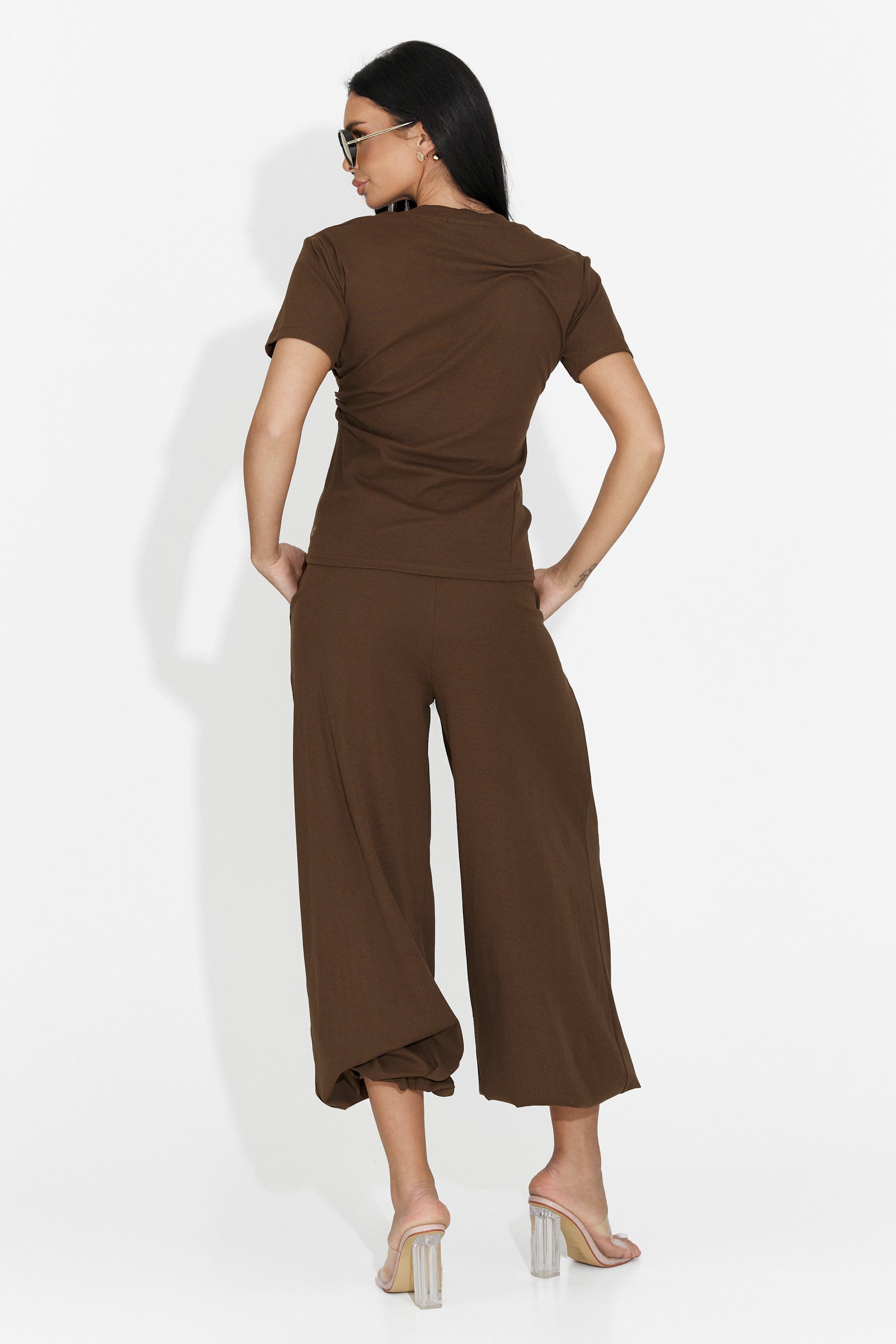 Compleu dama cu pantaloni maro Leah Bogas