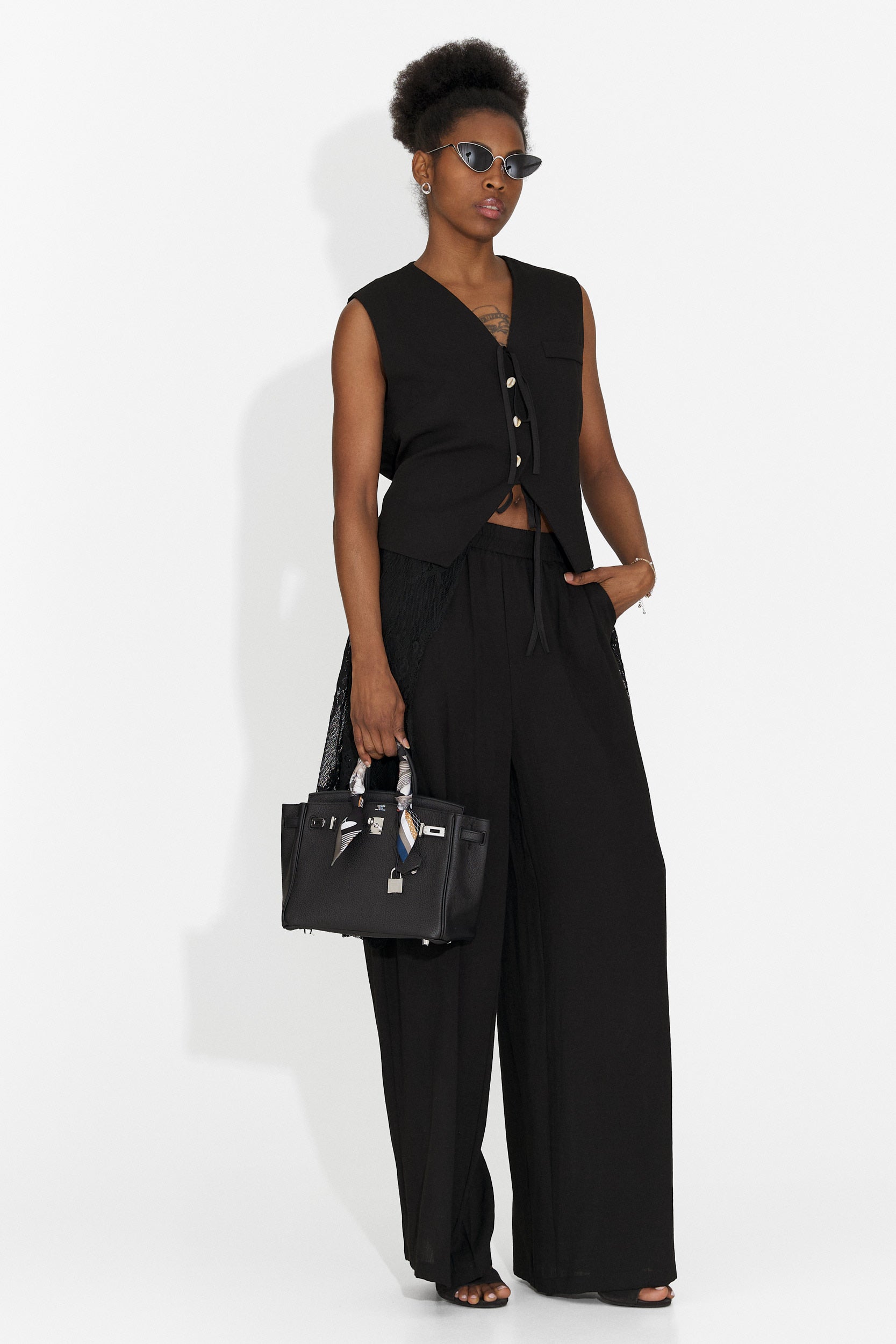 Compleu dama cu pantaloni negru Gladiola Bogas