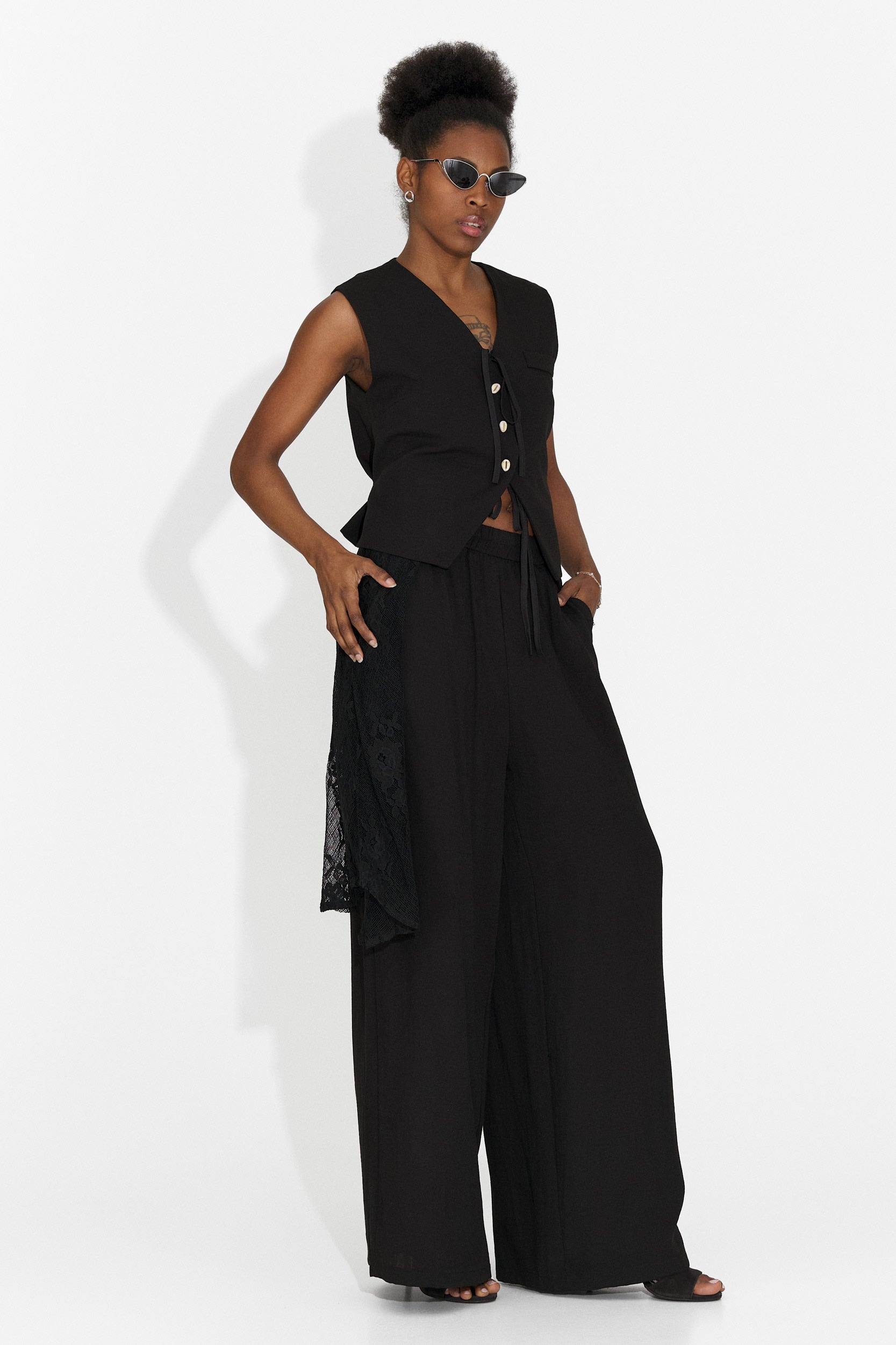 Compleu dama cu pantaloni negru Gladiola Bogas