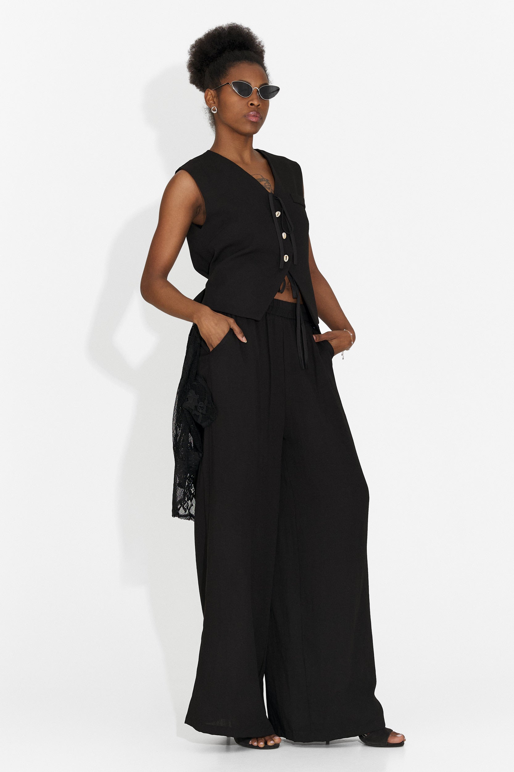 Compleu dama cu pantaloni negru Gladiola Bogas