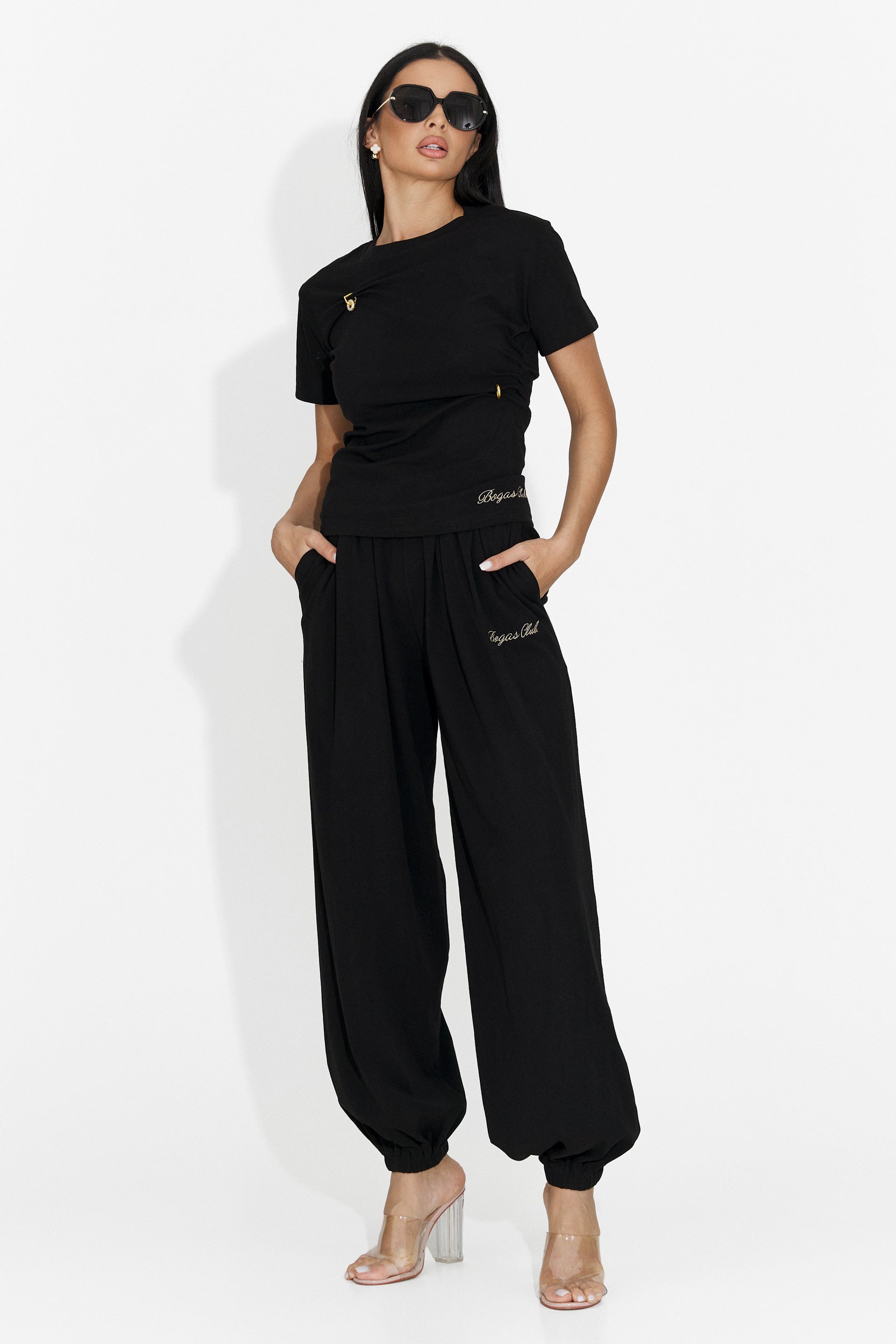Compleu dama cu pantaloni negru Leah Bogas