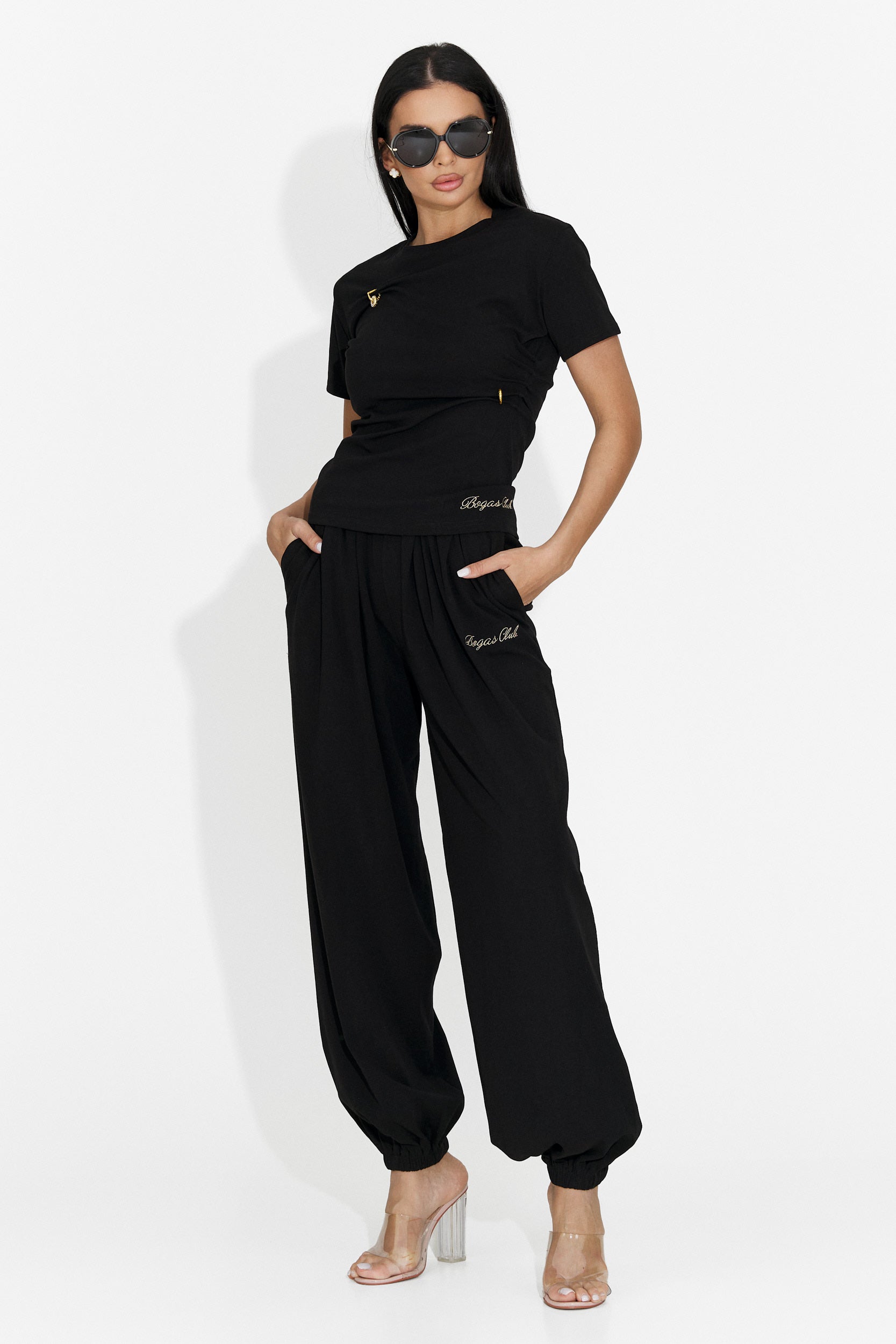 Compleu dama cu pantaloni negru Leah Bogas