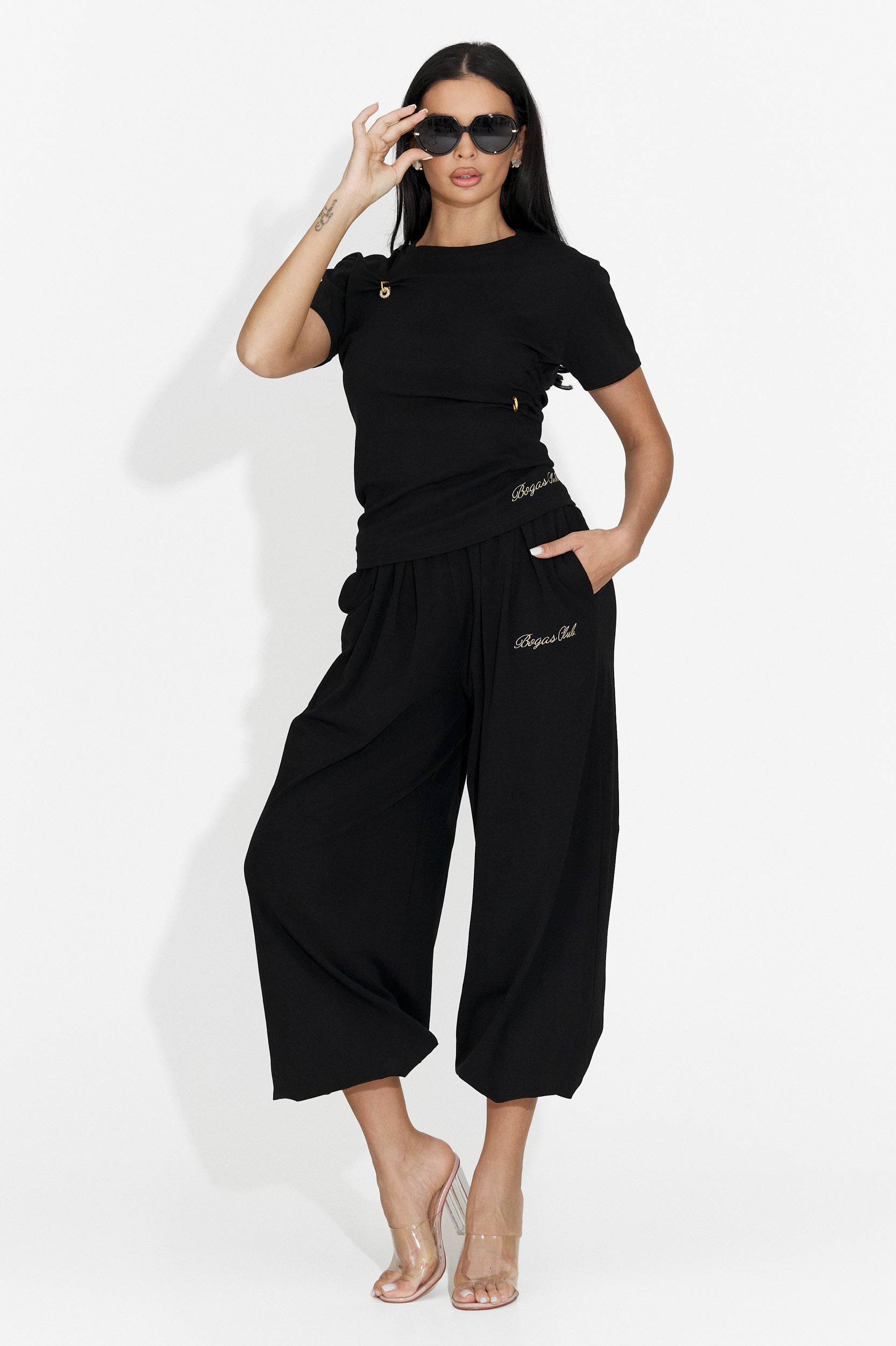 Compleu dama cu pantaloni negru Leah Bogas