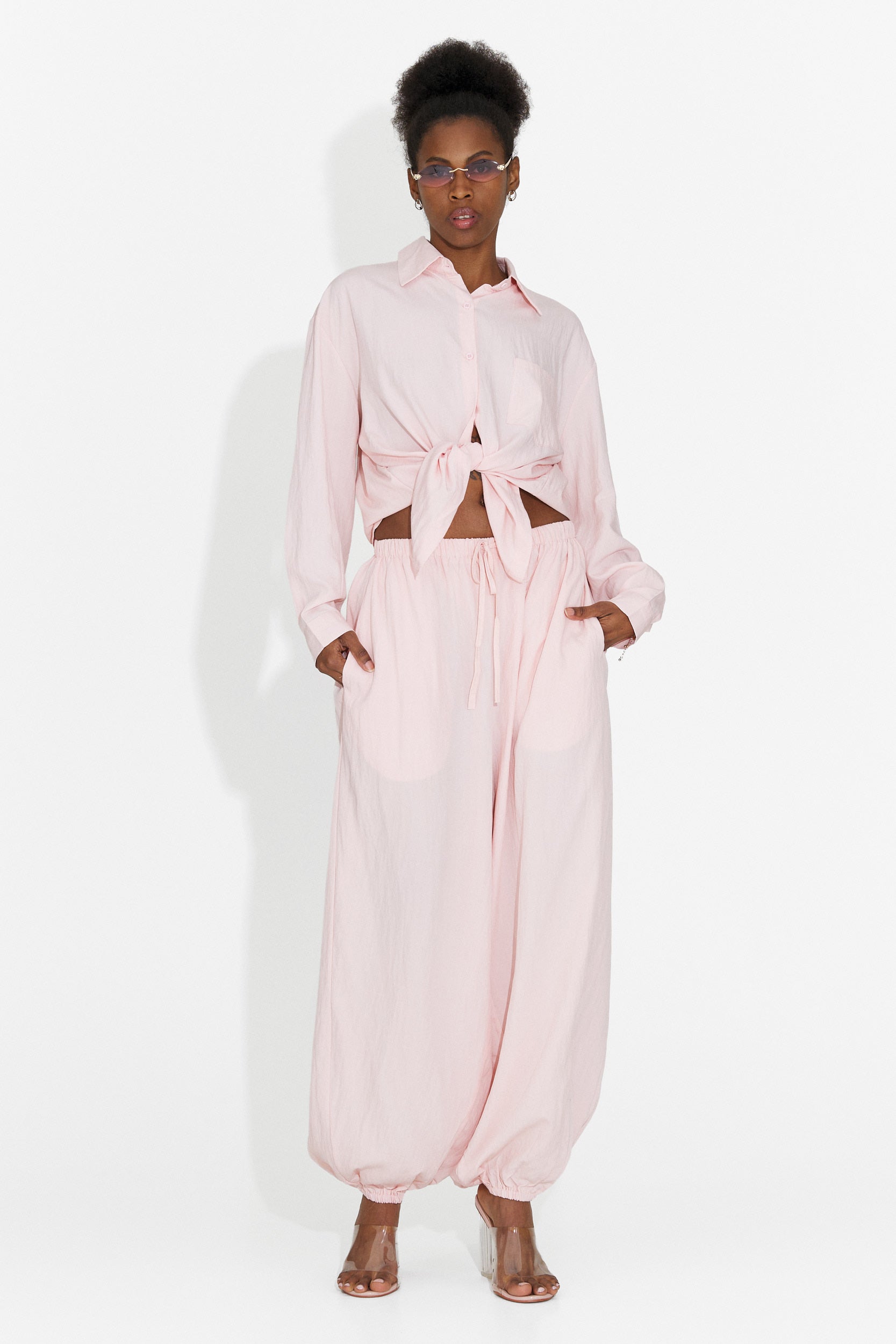Compleu dama cu pantaloni roz Kadea Bogas